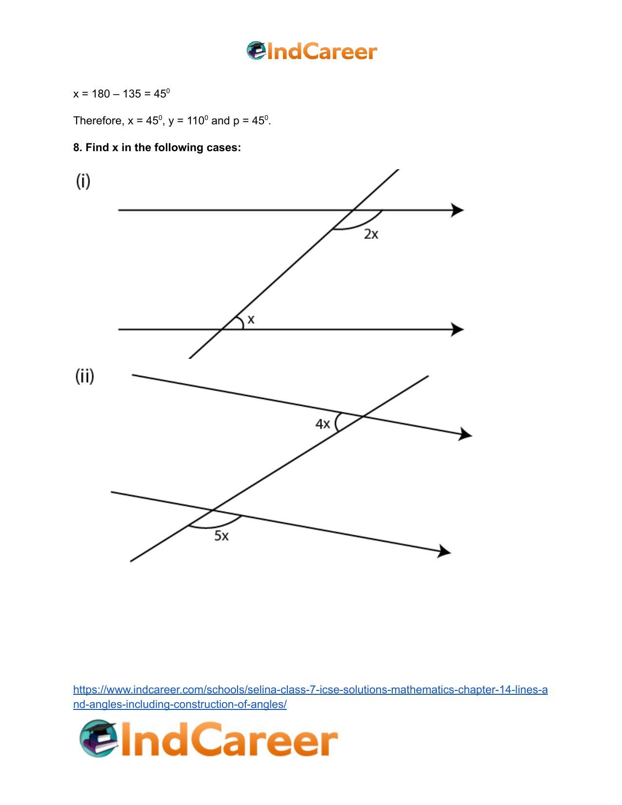 Selina Class 7 ICSE Solutions Mathematics : Chapter 14- Lines and Angles (Including Construction of Angles) - Page 89