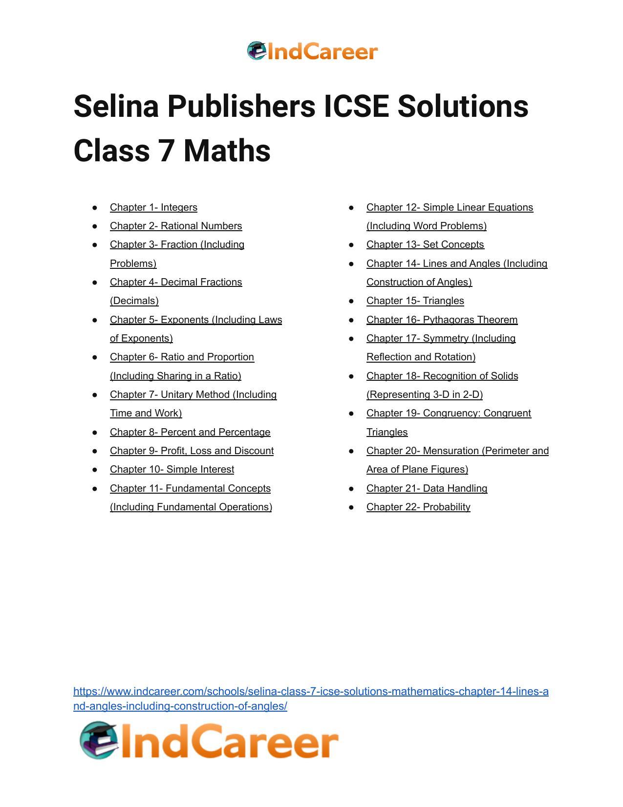 Selina Class 7 ICSE Solutions Mathematics : Chapter 14- Lines and Angles (Including Construction of Angles) - Page 108