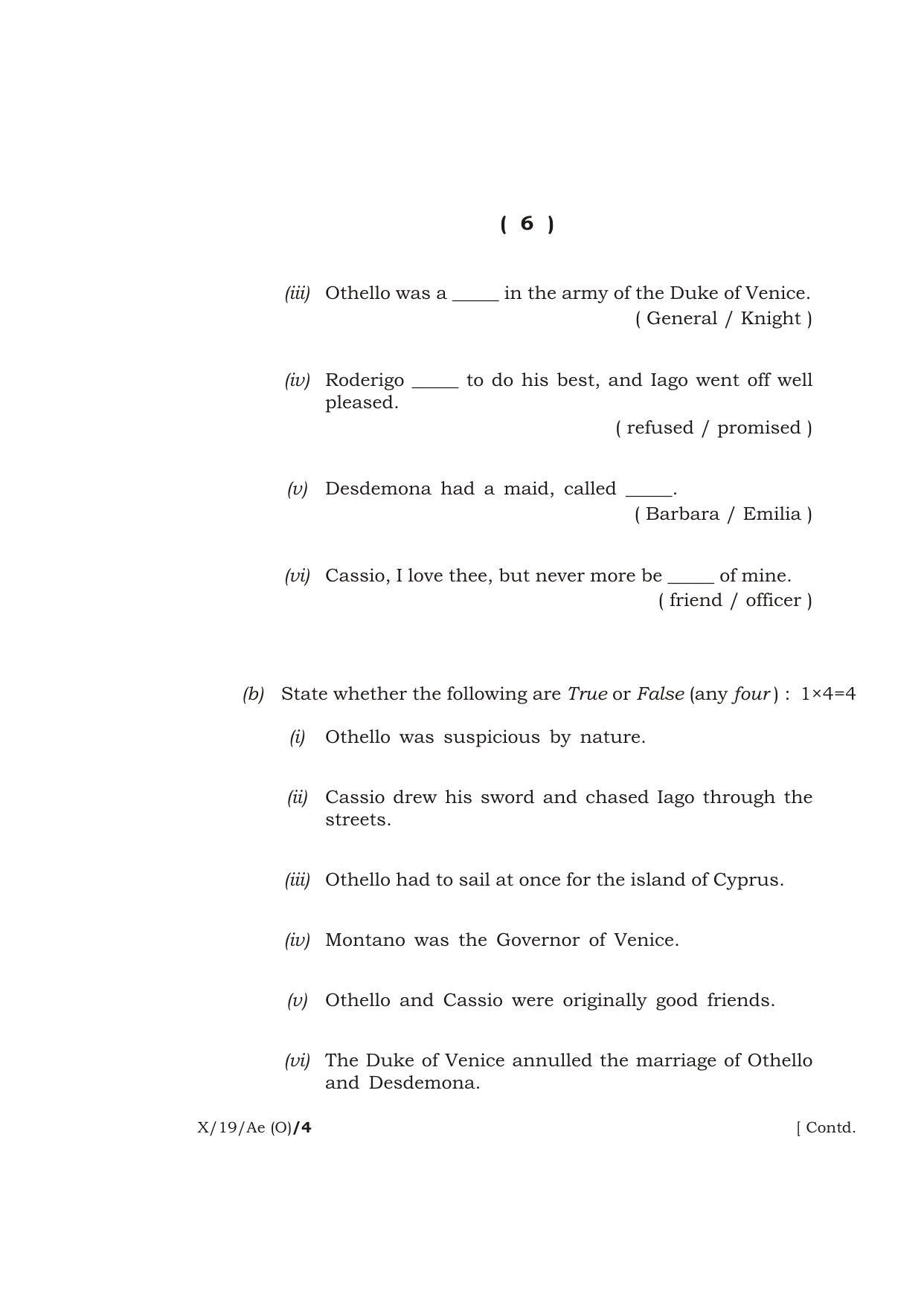 Meghalaya Board (MBOSE) Class 10 ADDITIONAL ENGLISH ( Old Course ) 2019 Question Paper - Page 6