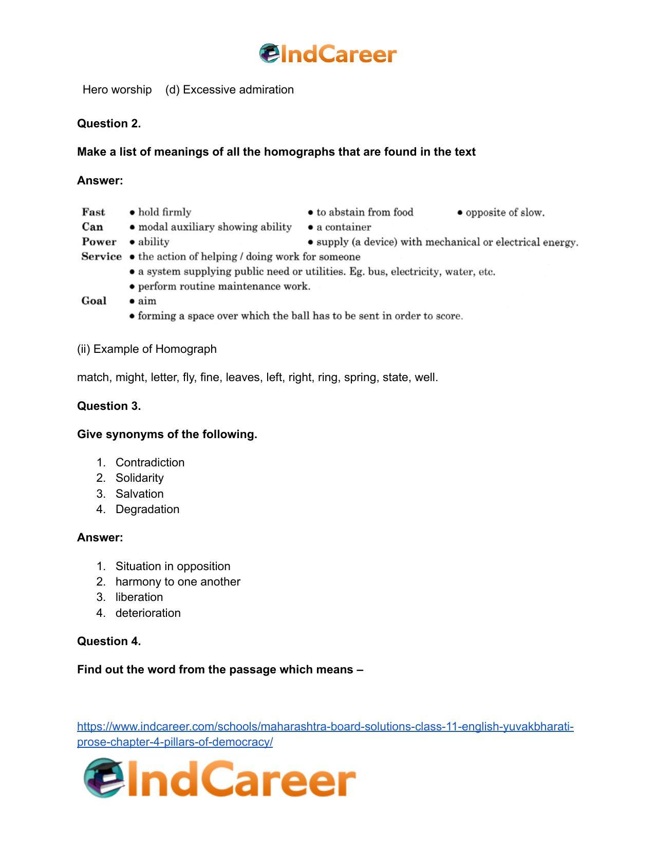 Maharashtra Board Solutions Class 11-English Yuvakbharati (Prose): Chapter 4- Pillars of Democracy - Page 25