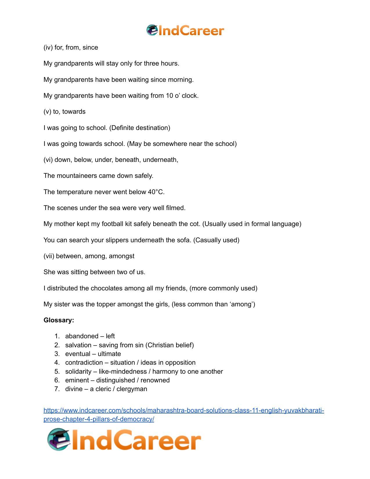 Maharashtra Board Solutions Class 11-English Yuvakbharati (Prose): Chapter 4- Pillars of Democracy - Page 27