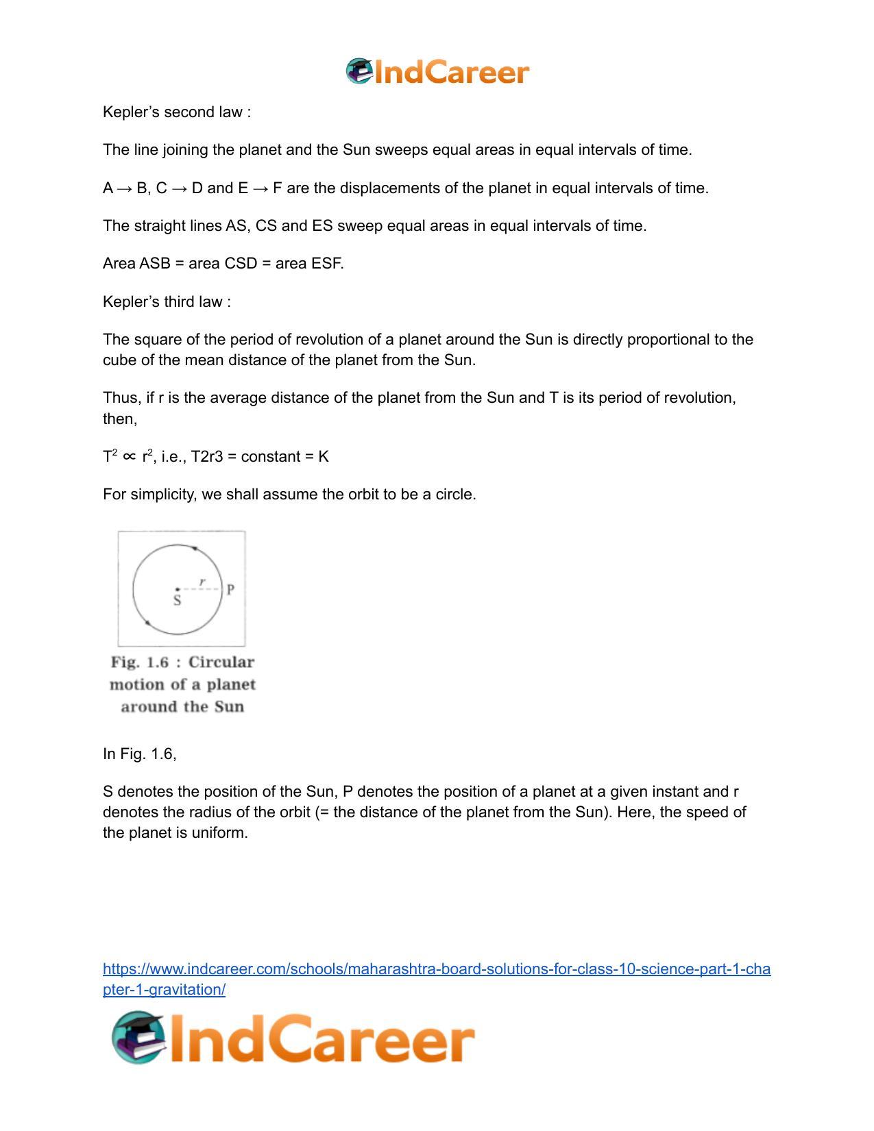 Maharashtra Board Solutions for Class 10- Science (Part 1): Chapter 1- Gravitation - Page 5