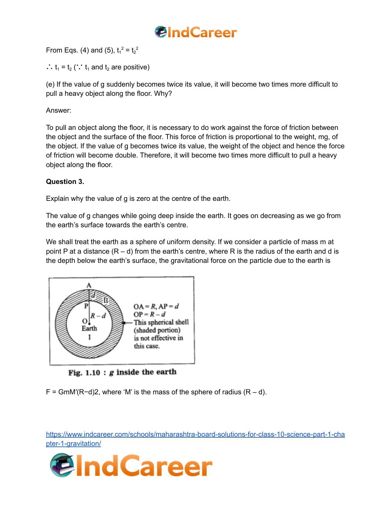Maharashtra Board Solutions for Class 10- Science (Part 1): Chapter 1- Gravitation - Page 8