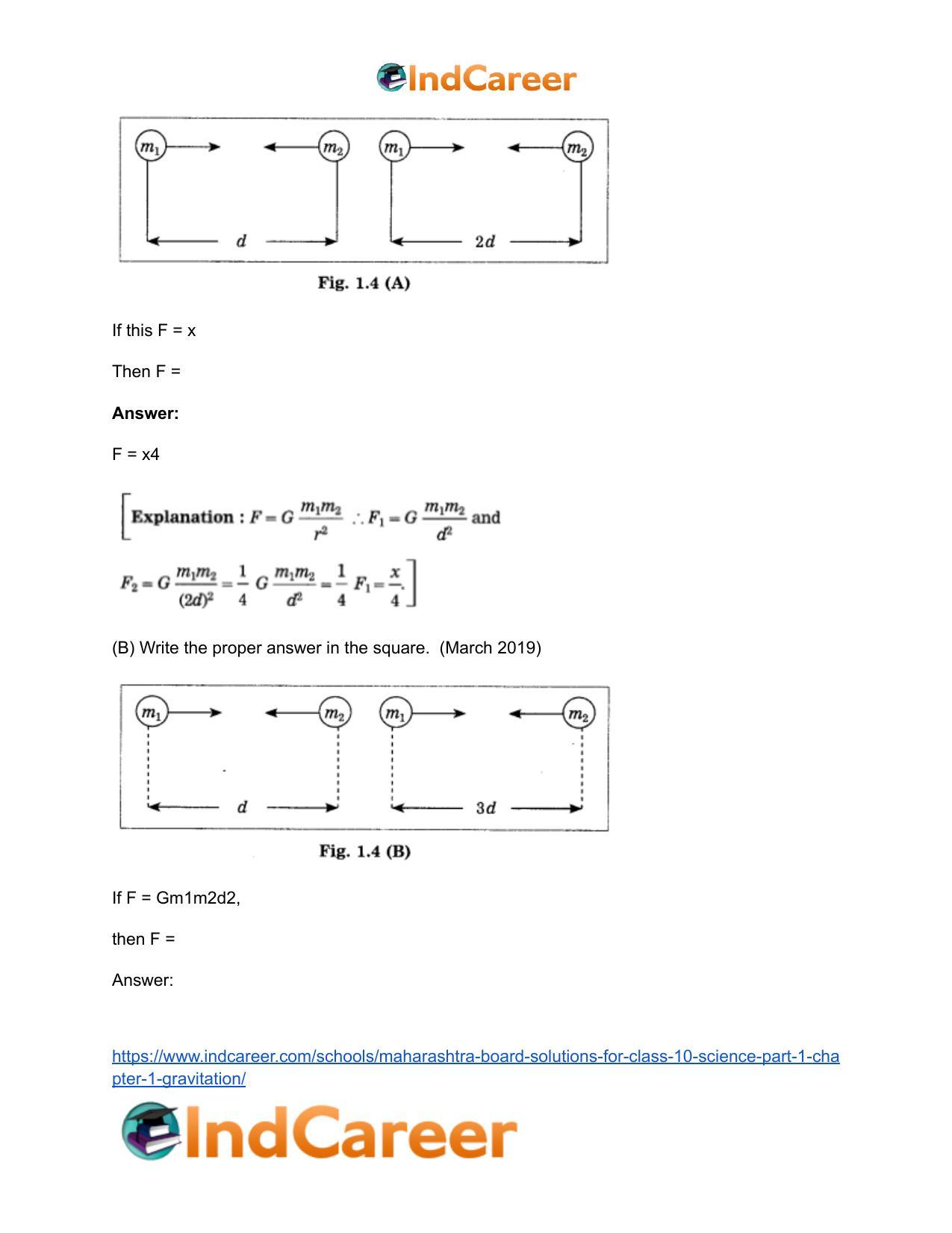 Maharashtra Board Solutions for Class 10- Science (Part 1): Chapter 1- Gravitation - Page 22