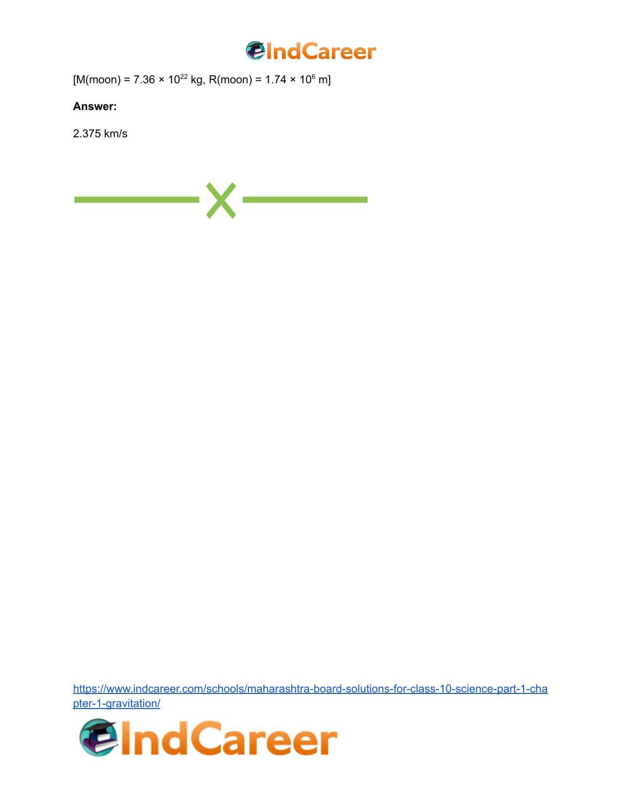 Maharashtra Board Solutions for Class 10- Science (Part 1): Chapter 1- Gravitation - Page 69