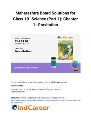Maharashtra Board Solutions for Class 10- Science (Part 1): Chapter 1- Gravitation