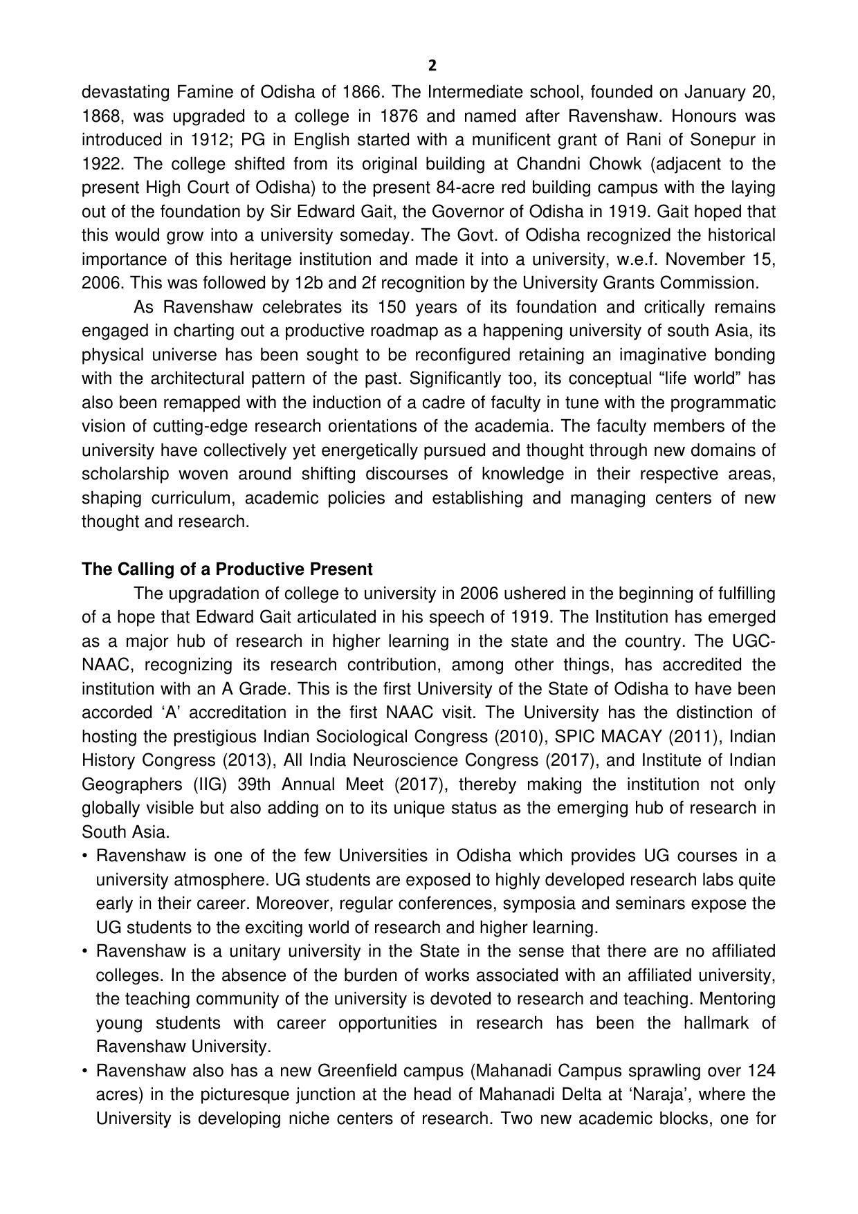 Ravenshaw University, Cuttack ADMISSION PROSPECTUS -2021-22 - Page 5