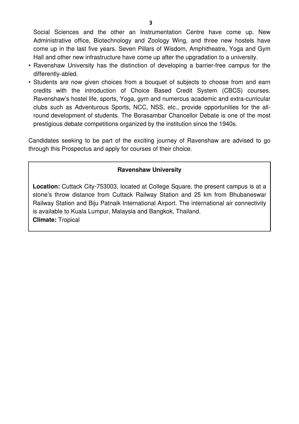 Ravenshaw University, Cuttack ADMISSION PROSPECTUS -2021-22 - Page 6