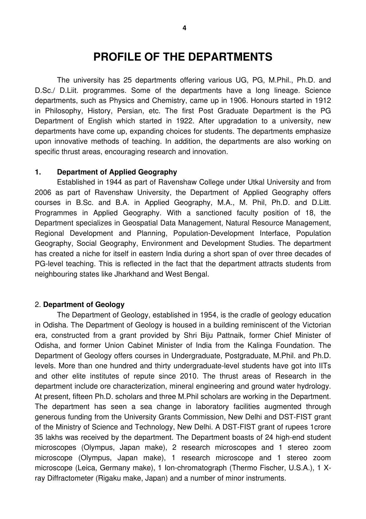 Ravenshaw University, Cuttack ADMISSION PROSPECTUS -2021-22 - Page 7