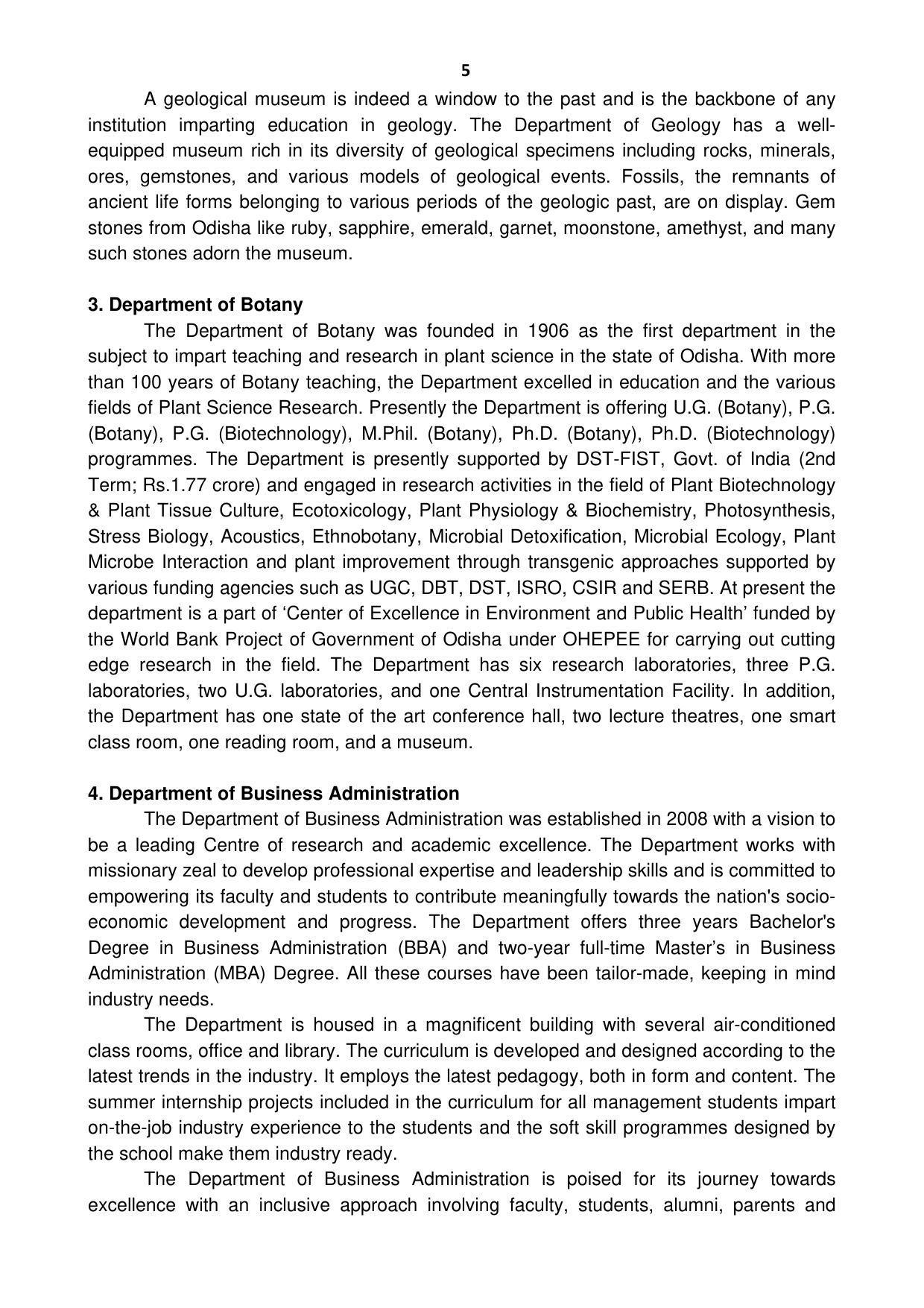 Ravenshaw University, Cuttack ADMISSION PROSPECTUS -2021-22 - Page 8