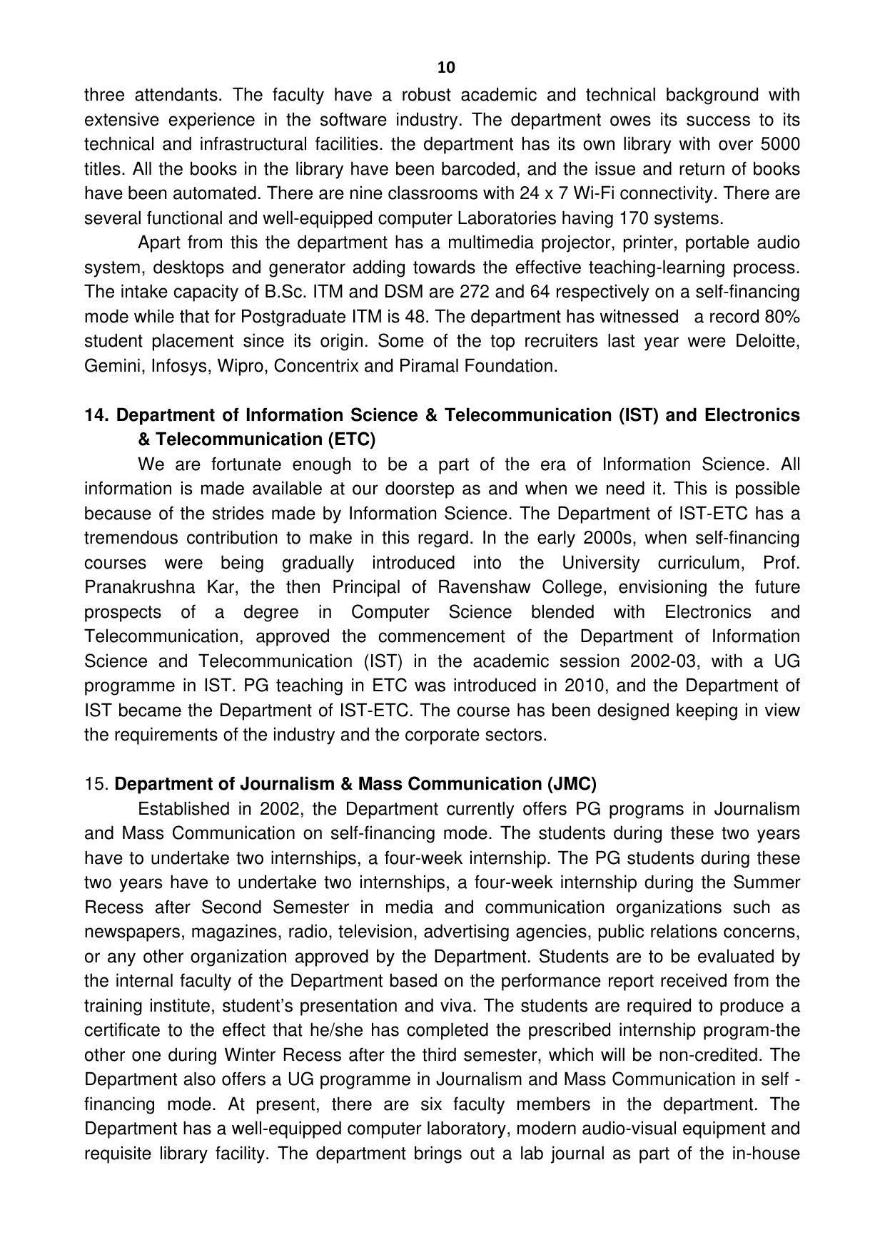 Ravenshaw University, Cuttack ADMISSION PROSPECTUS -2021-22 - Page 13