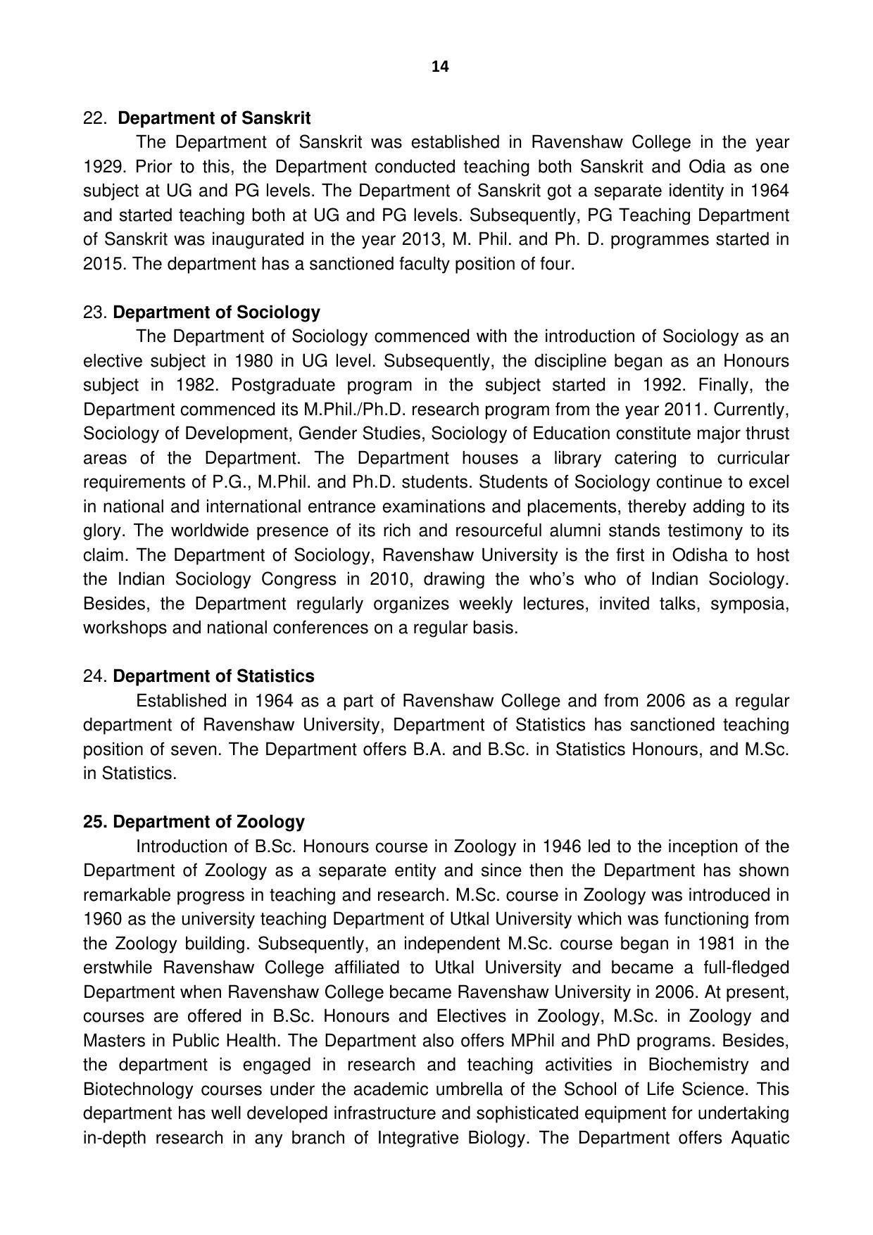 Ravenshaw University, Cuttack ADMISSION PROSPECTUS -2021-22 - Page 17