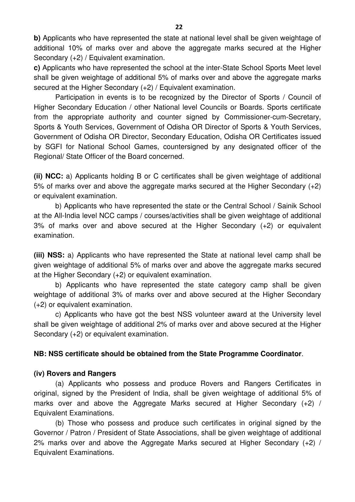 Ravenshaw University, Cuttack ADMISSION PROSPECTUS -2021-22 - Page 25