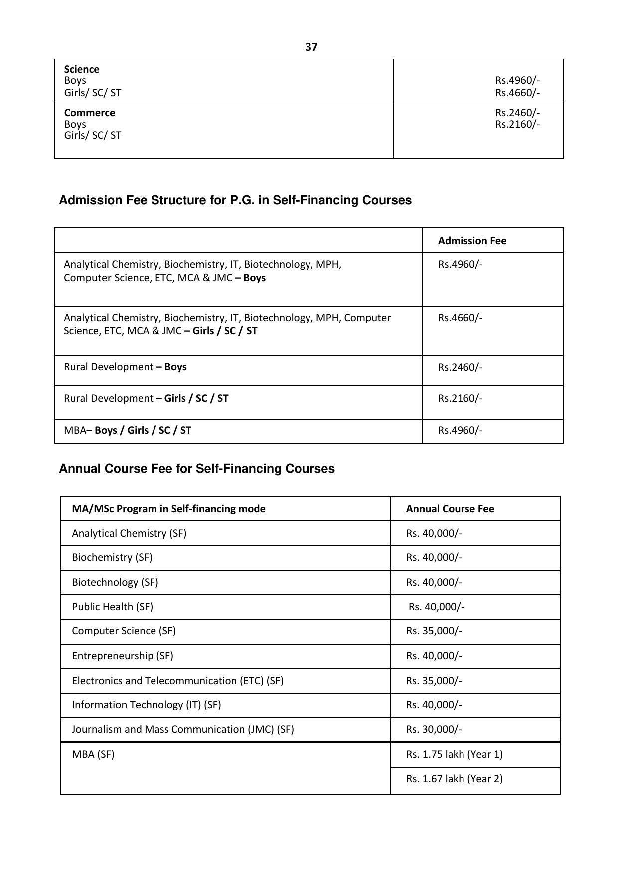 Ravenshaw University, Cuttack ADMISSION PROSPECTUS -2021-22 - Page 40