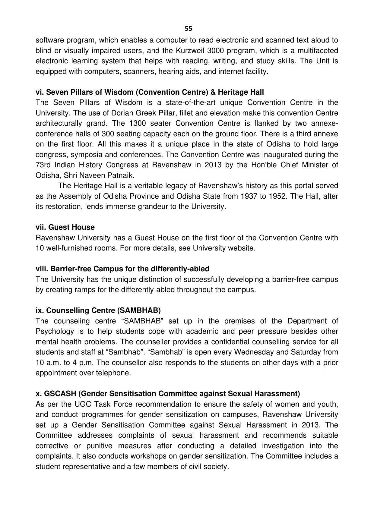 Ravenshaw University, Cuttack ADMISSION PROSPECTUS -2021-22 - Page 58