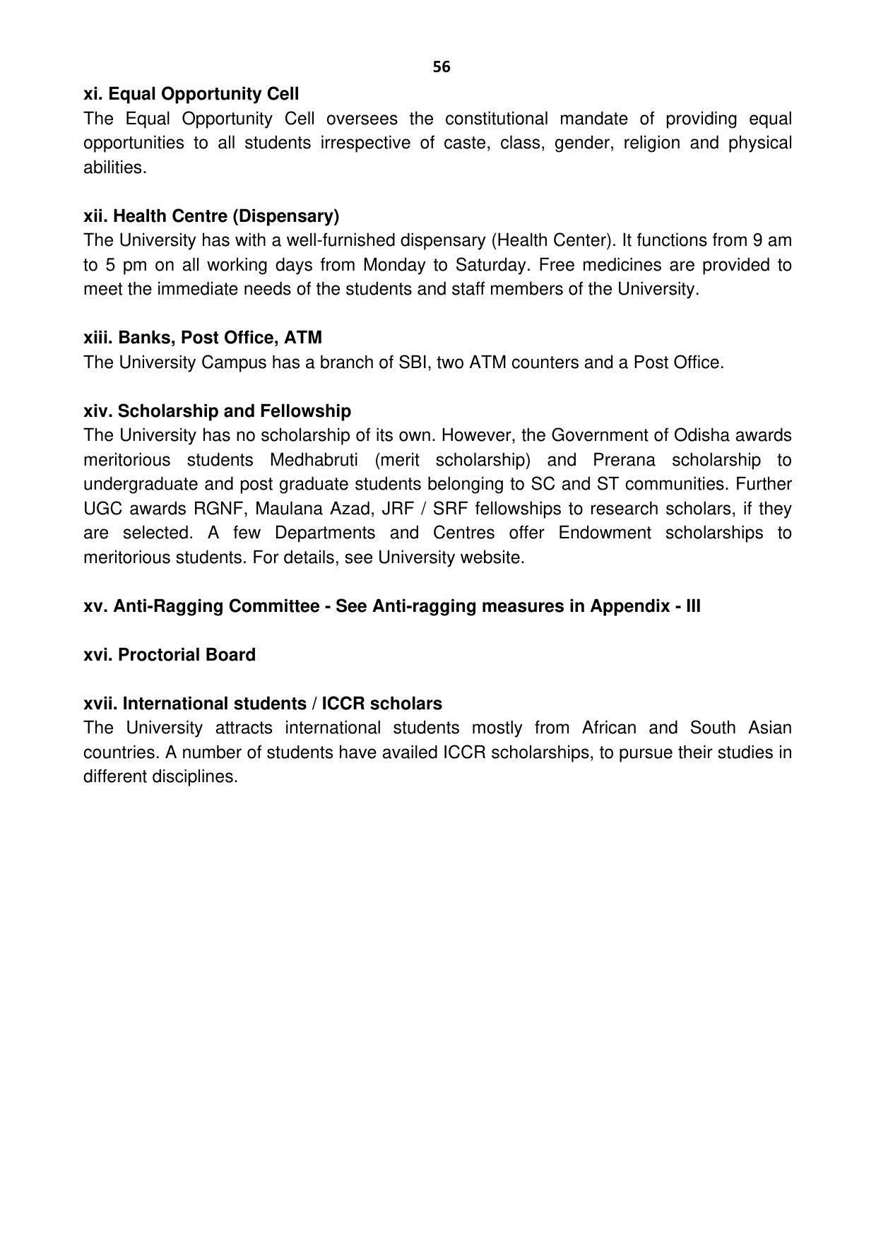 Ravenshaw University, Cuttack ADMISSION PROSPECTUS -2021-22 - Page 59