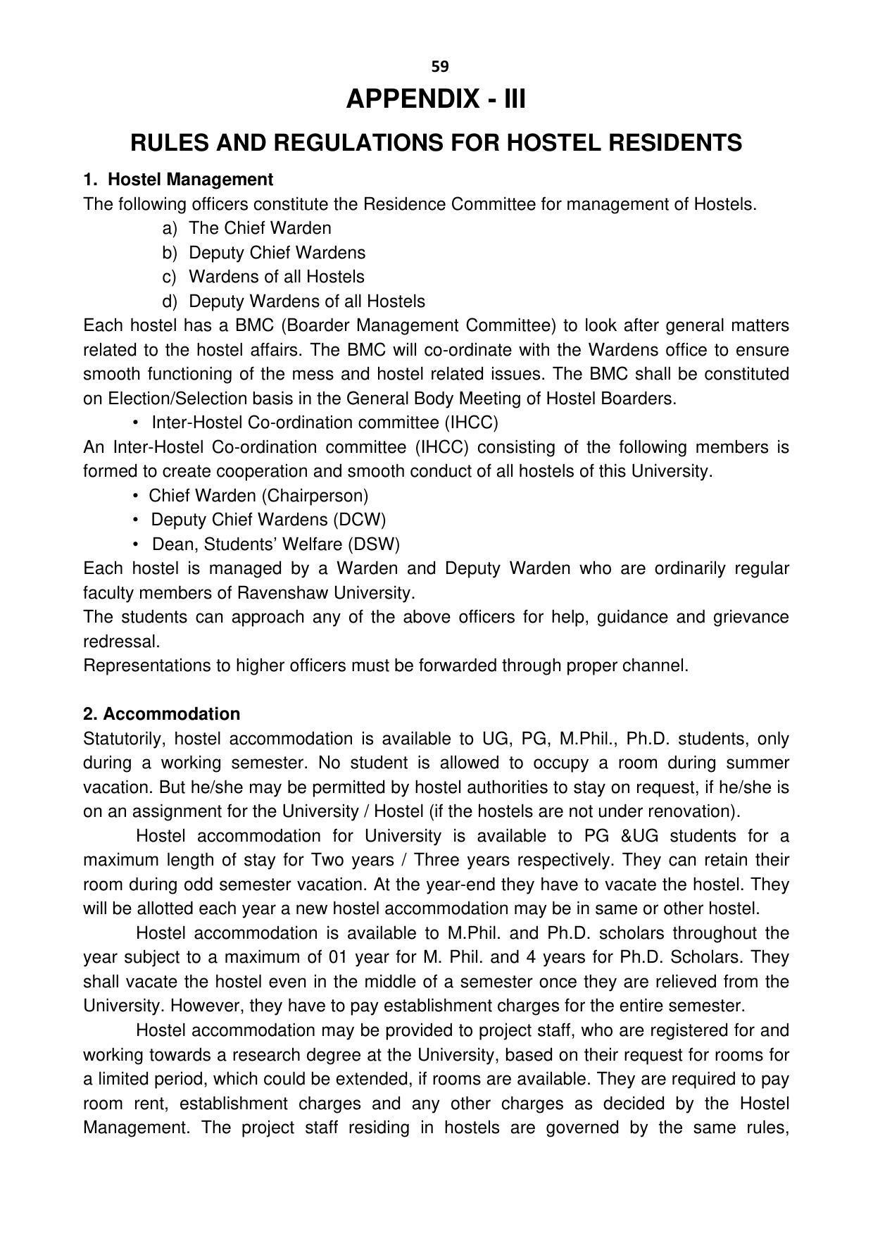 Ravenshaw University, Cuttack ADMISSION PROSPECTUS -2021-22 - Page 62