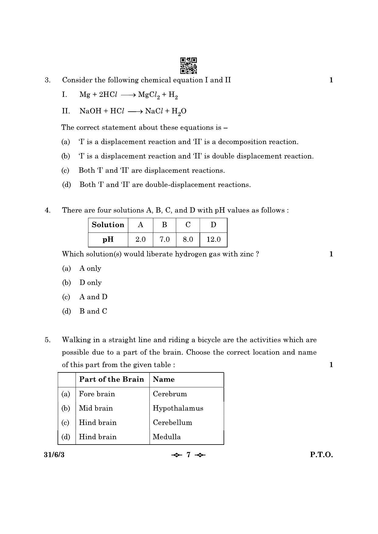 CBSE Class 10 31-6-3 Science 2023 Question Paper - Page 7