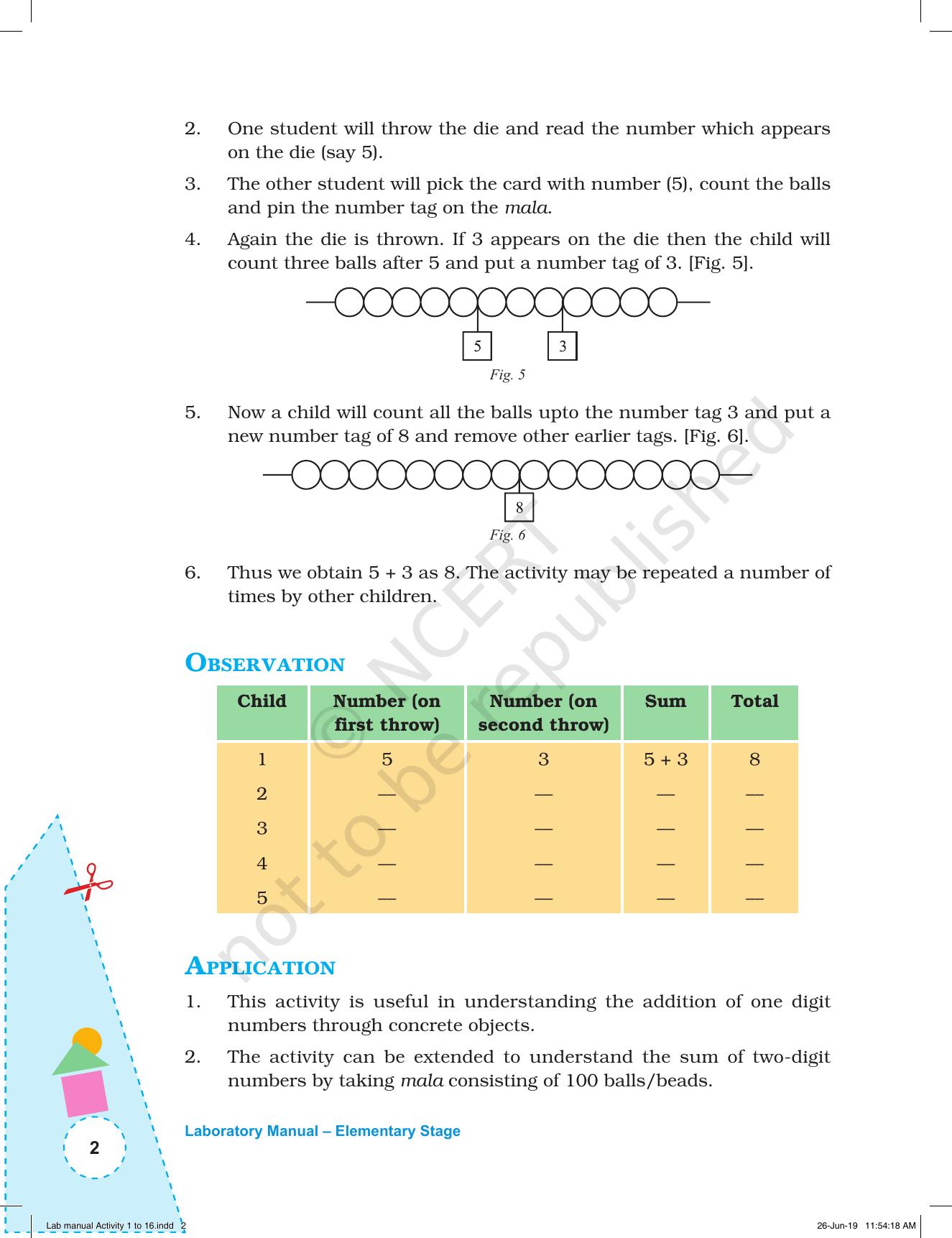 NCERT Laboratory Manuals for Class I to V: Mathematics - Activities for I to V (1 - 16) - Page 2