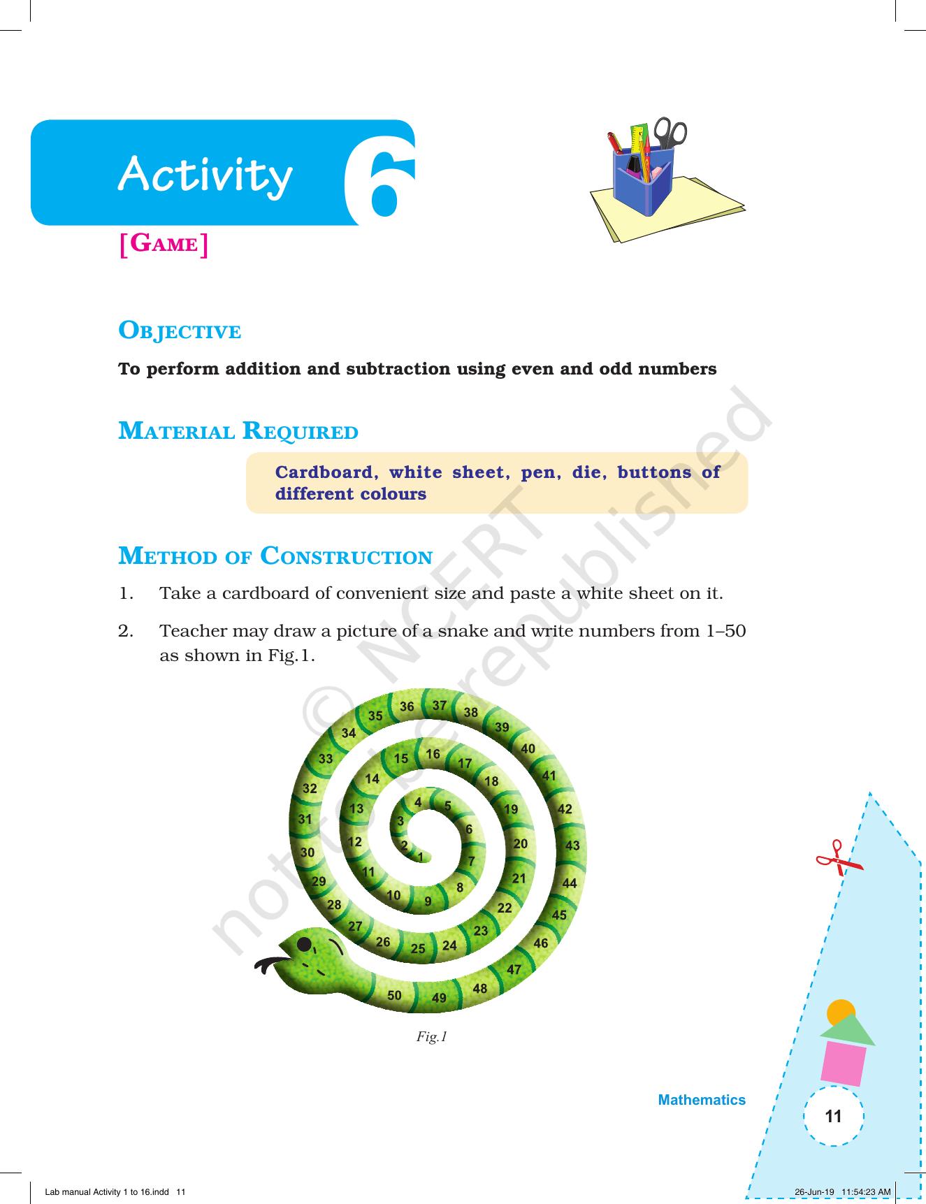 NCERT Laboratory Manuals for Class I to V: Mathematics - Activities for I to V (1 - 16) - Page 11
