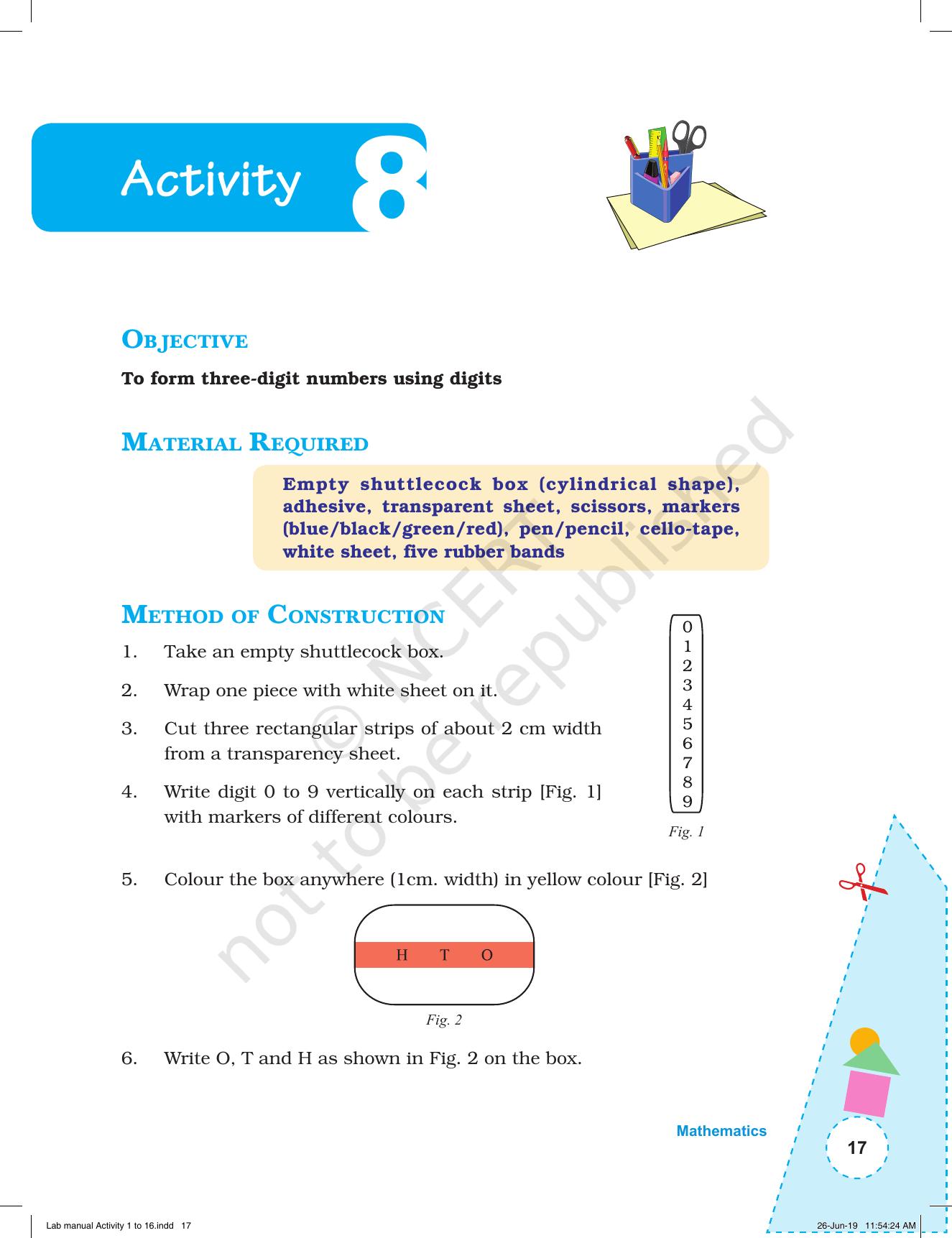 NCERT Laboratory Manuals for Class I to V: Mathematics - Activities for I to V (1 - 16) - Page 17