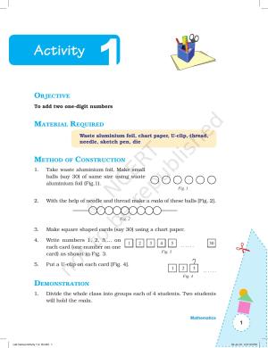 NCERT Laboratory Manuals for Class I to V: Mathematics - Activities for I to V (1 - 16)