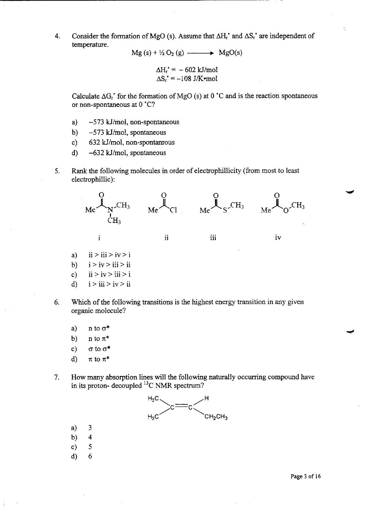 TIFR GS 2010 Chemistry Question Paper - Page 3