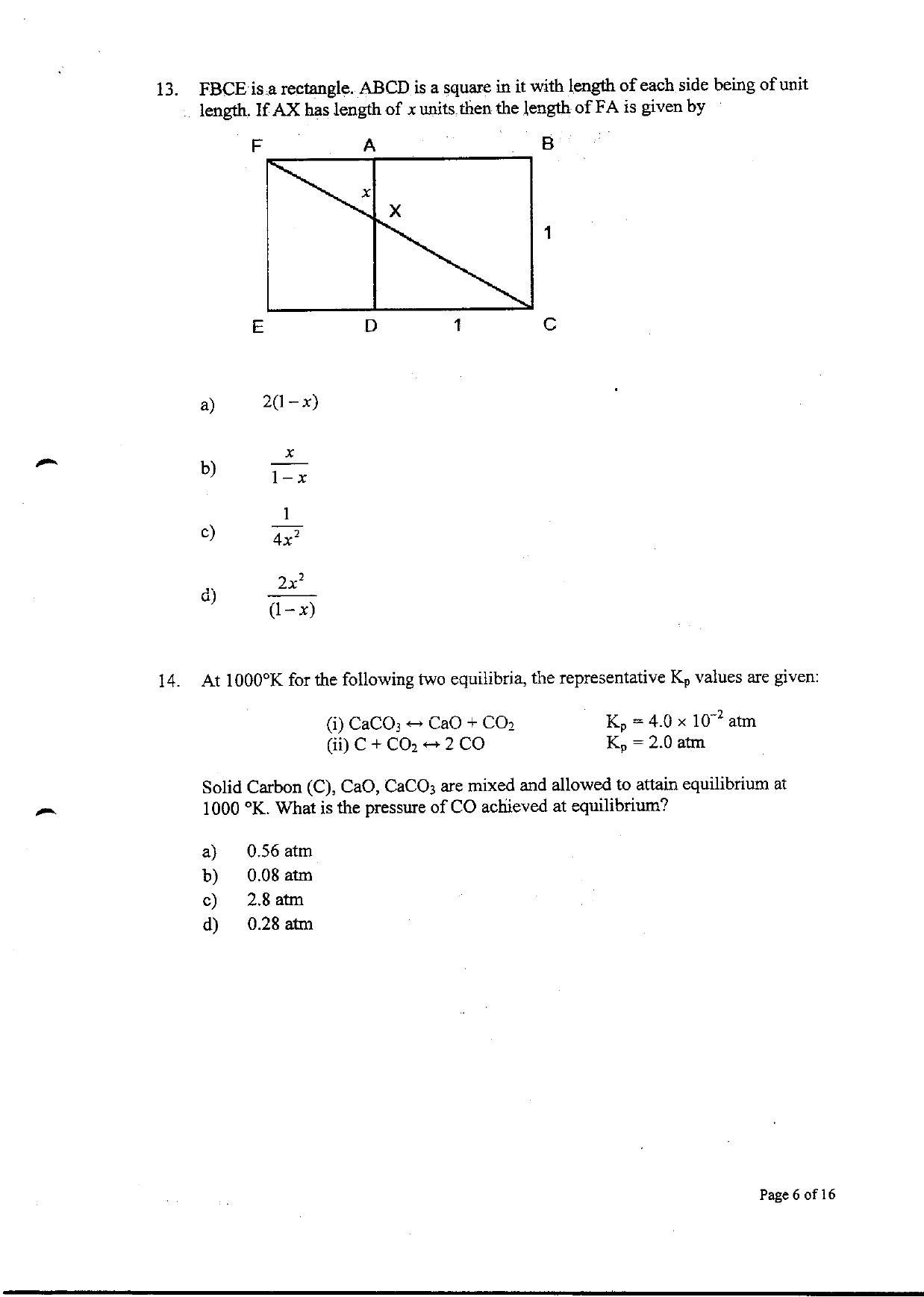 TIFR GS 2010 Chemistry Question Paper - Page 6