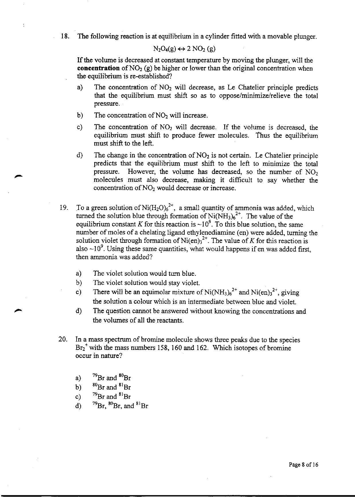 TIFR GS 2010 Chemistry Question Paper - Page 8
