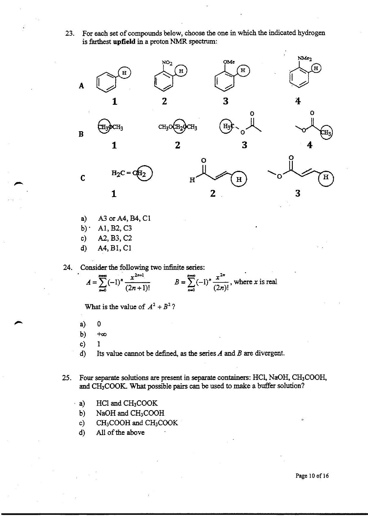 TIFR GS 2010 Chemistry Question Paper - Page 10