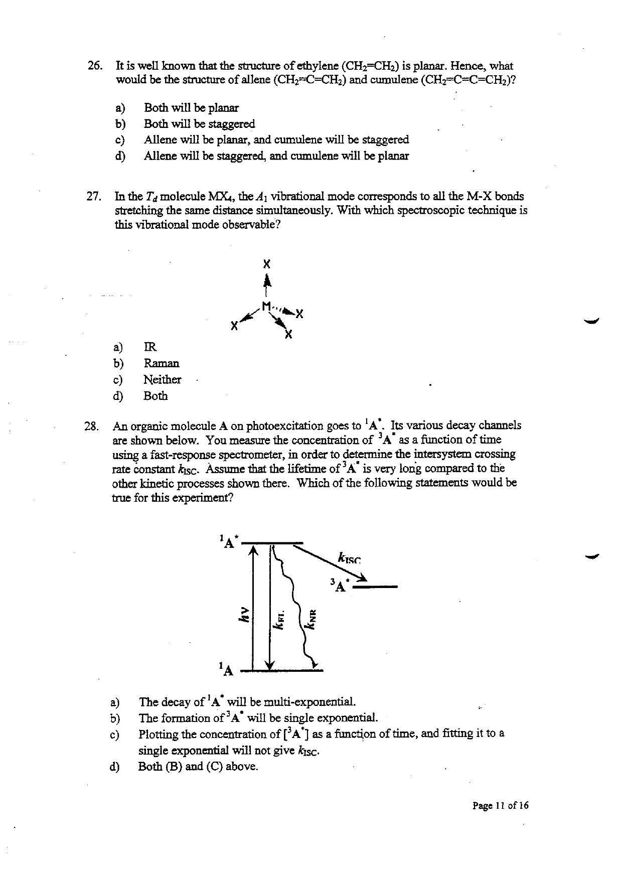 TIFR GS 2010 Chemistry Question Paper - Page 11