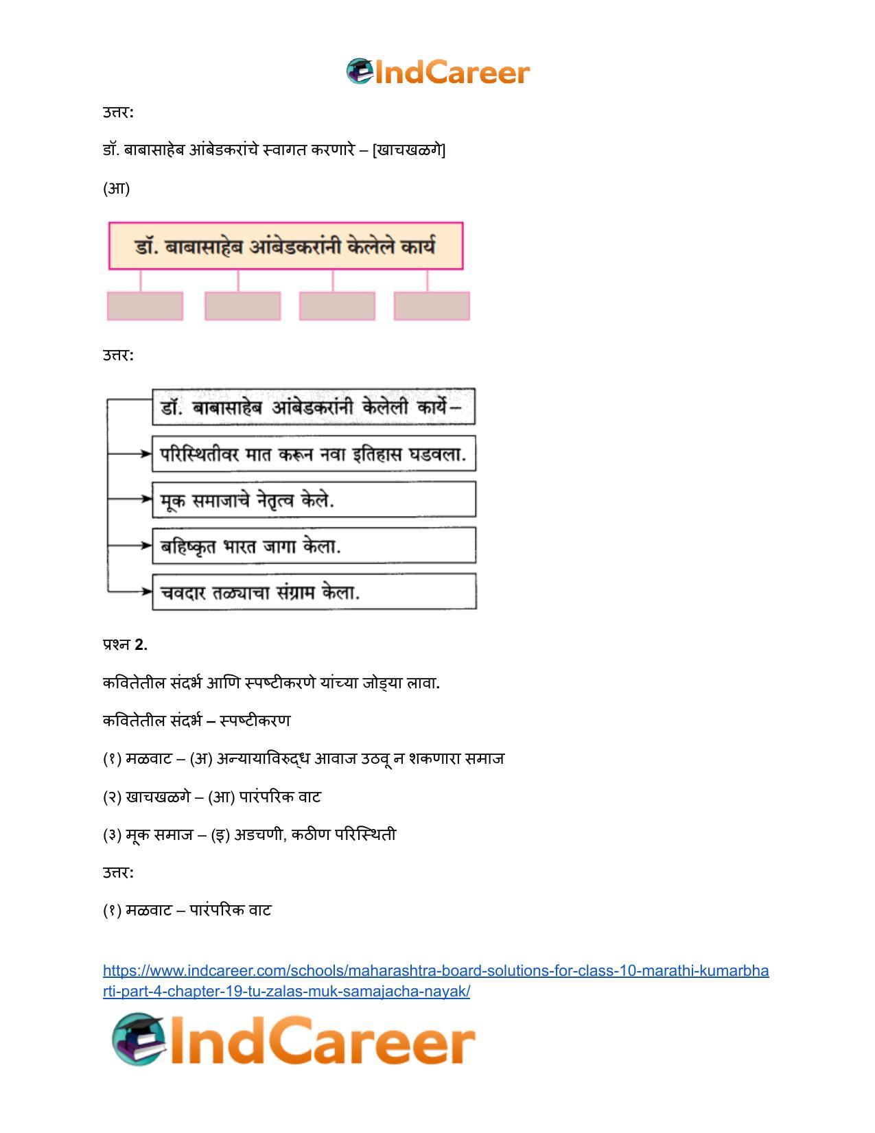 Maharashtra Board Solutions for Class 10- Marathi Kumarbharti (Part- 4): Chapter 19- तू झालास मूक समाजाचा नायक - Page 3
