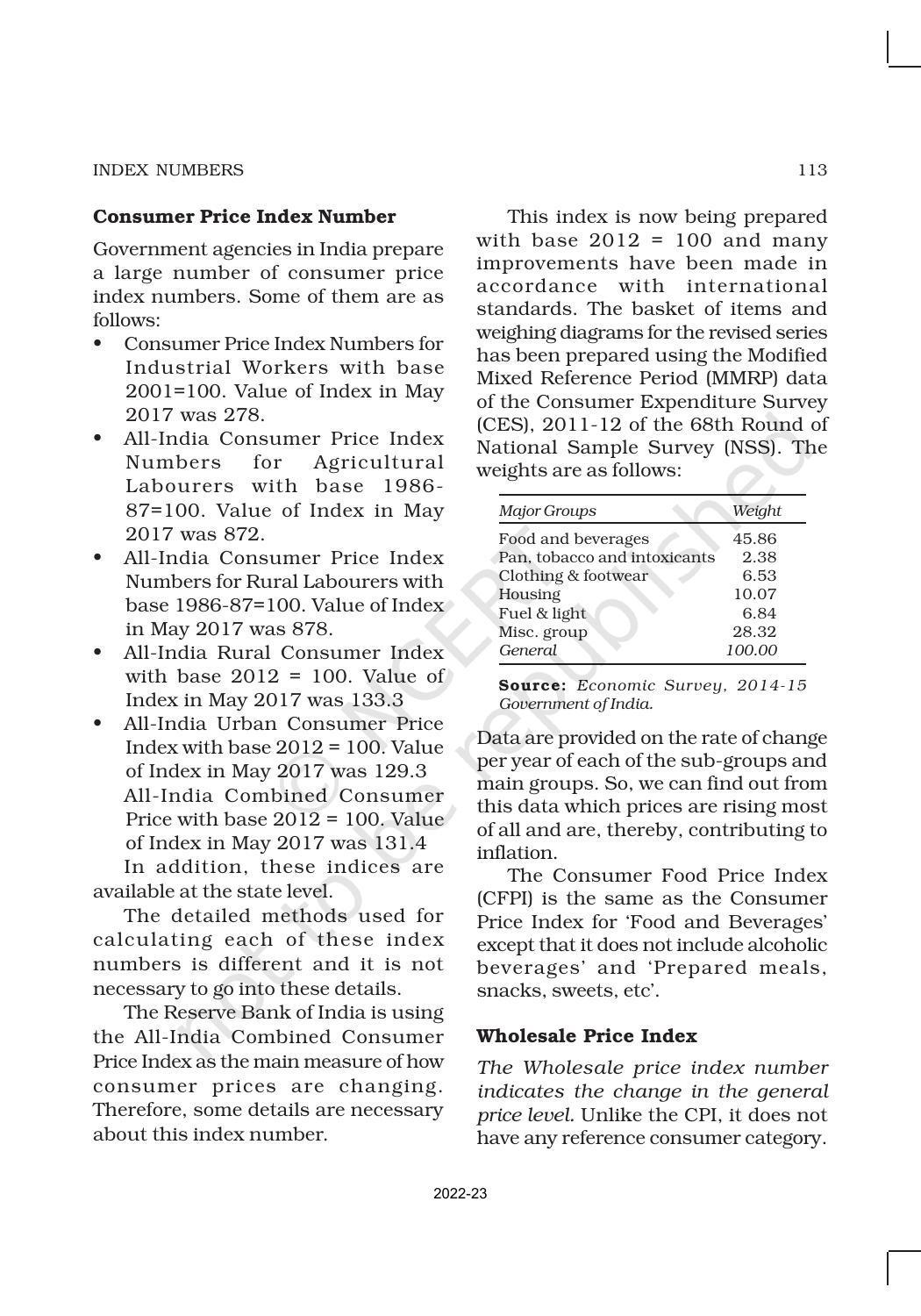 NCERT Book for Class 11 Economics (Statistic Economics) Chapter 8 Index Numbers - Page 7