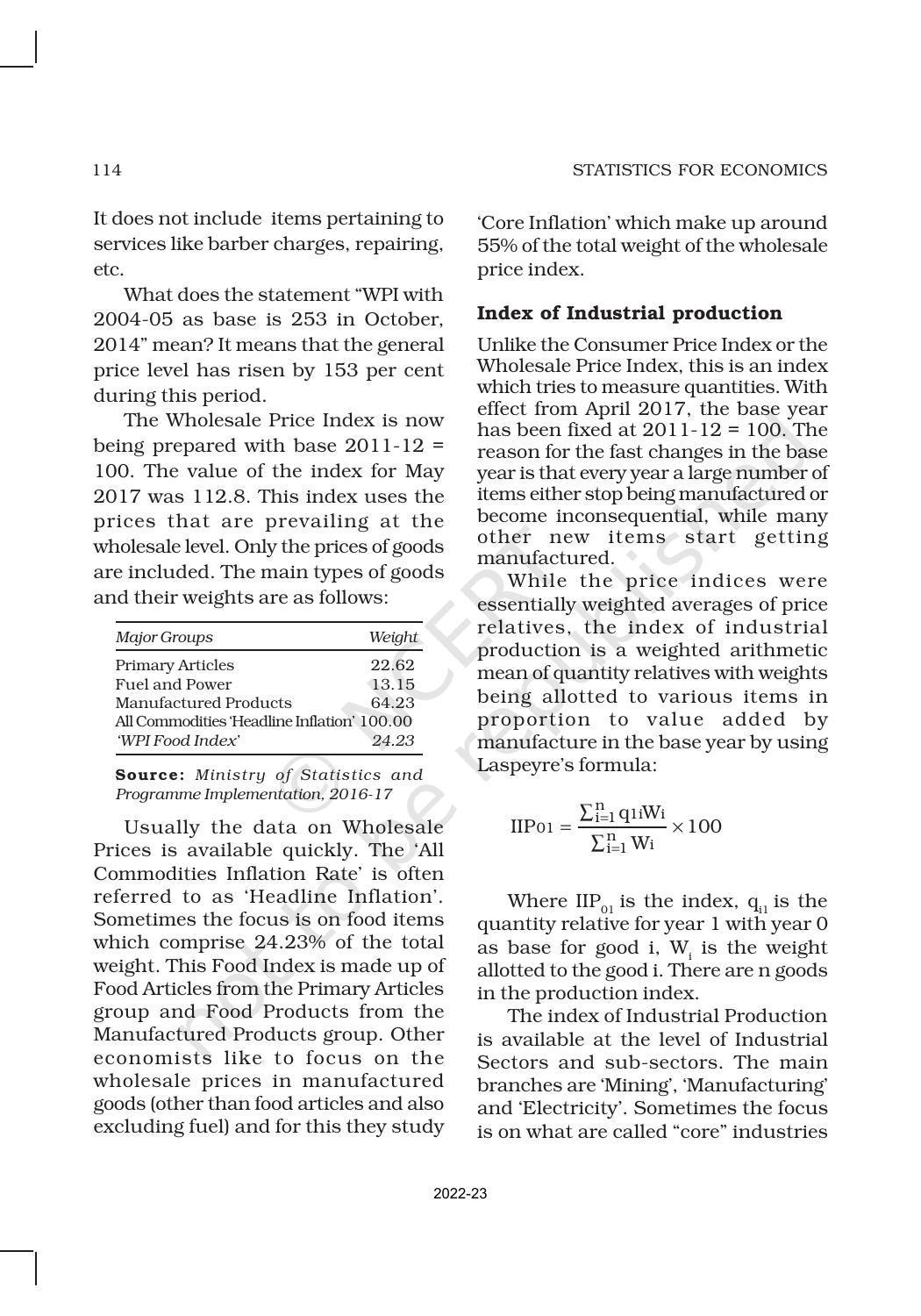 NCERT Book for Class 11 Economics (Statistic Economics) Chapter 8 Index Numbers - Page 8