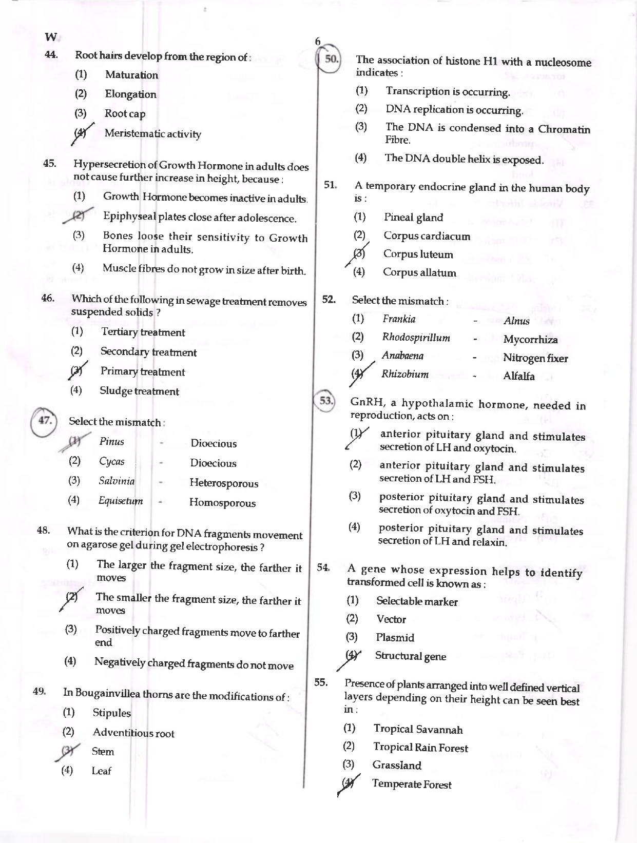 NEET Code W 2017 Question Paper - Page 6
