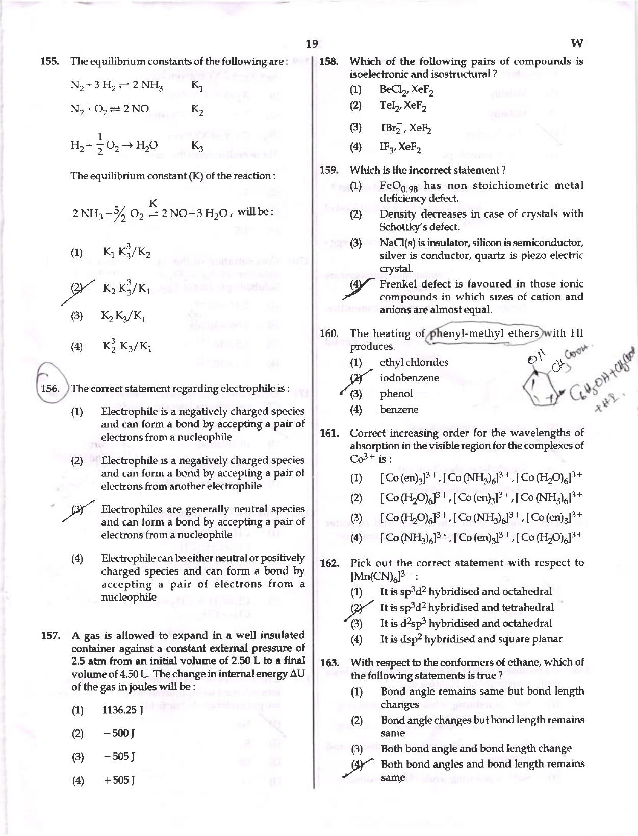 NEET Code W 2017 Question Paper - Page 19