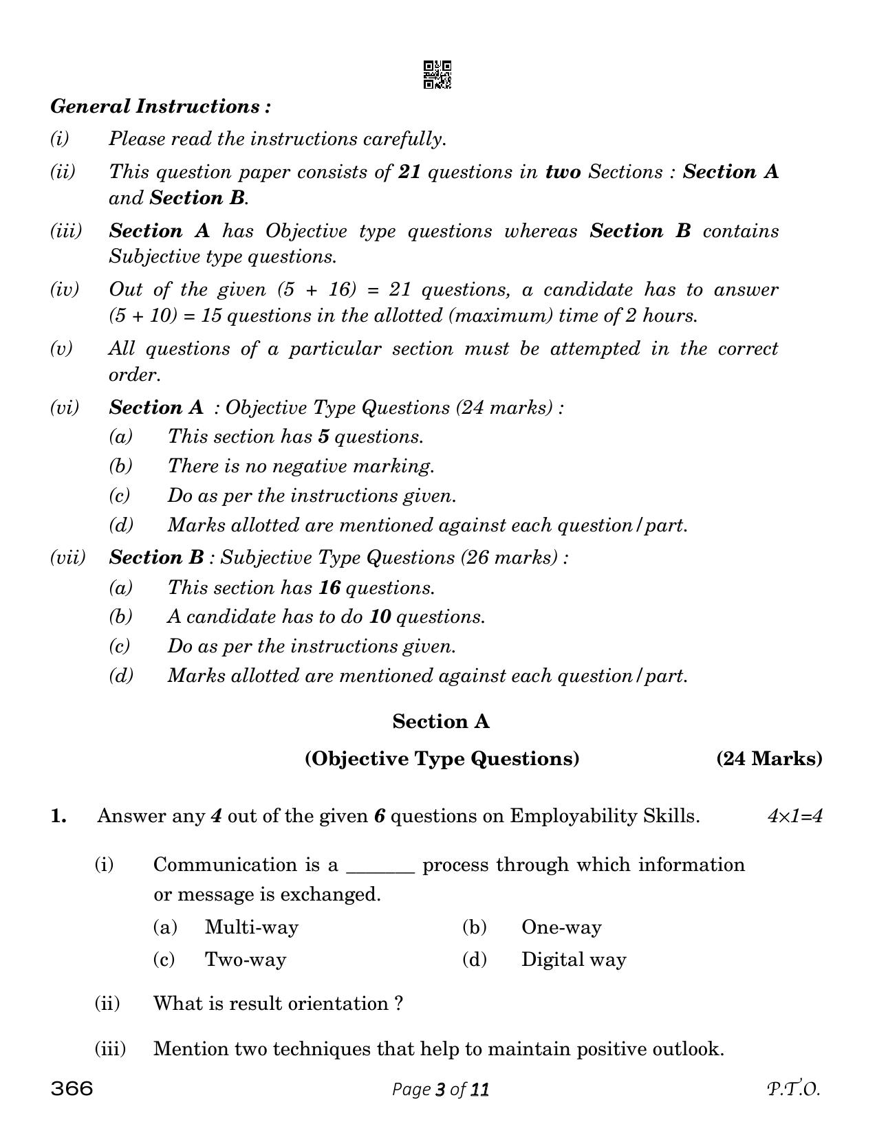 CBSE Class 12 Early Childhood Care & Education (Compartment) 2023 Question Paper - Page 3