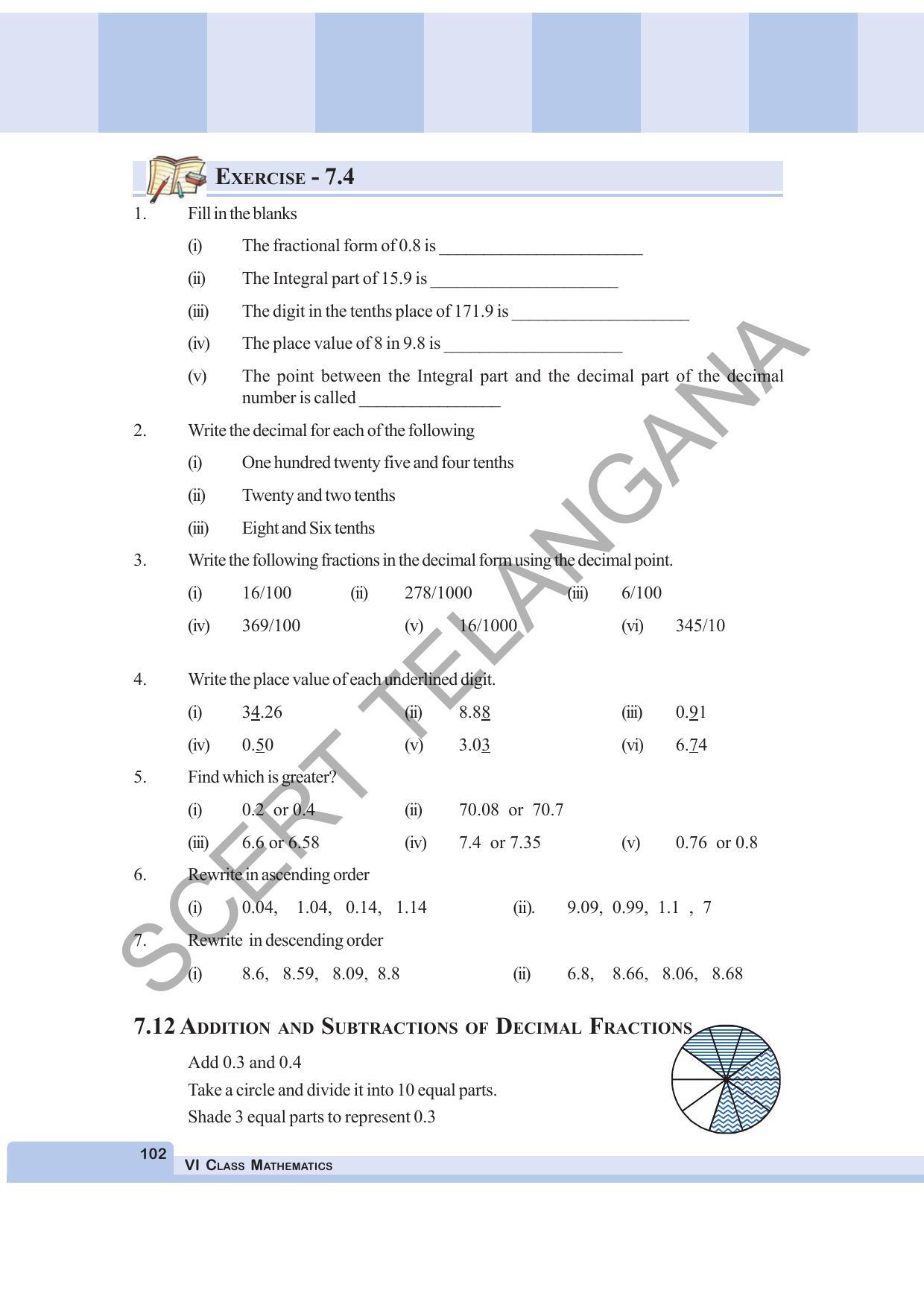 TS SCERT Class 6 Maths (English Medium) Text Book - Page 110