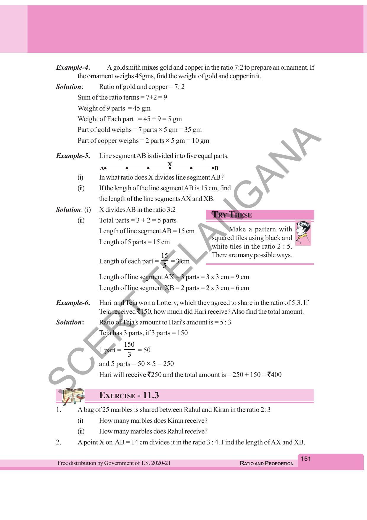 TS SCERT Class 6 Maths (English Medium) Text Book - Page 159