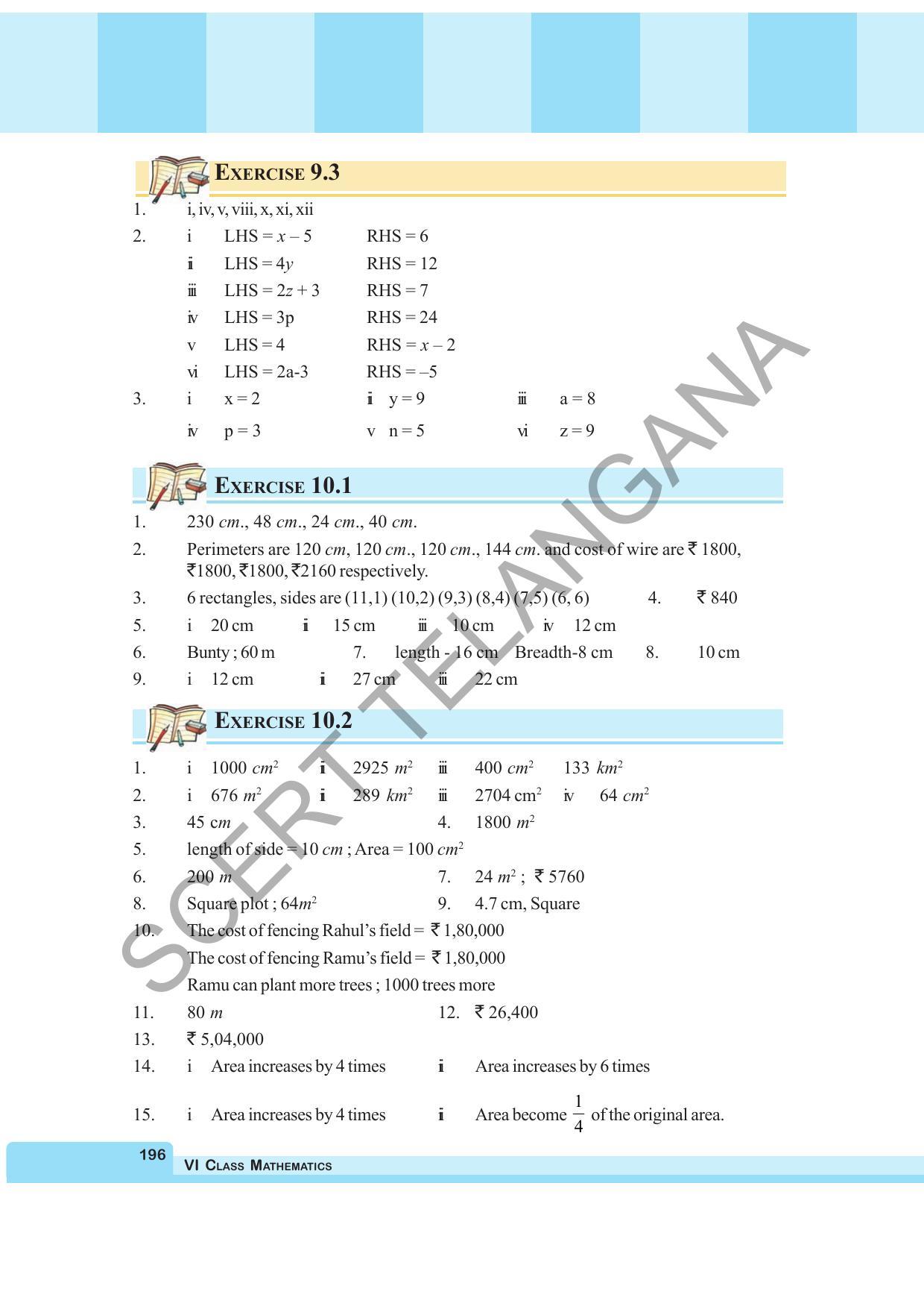 TS SCERT Class 6 Maths (English Medium) Text Book - Page 204