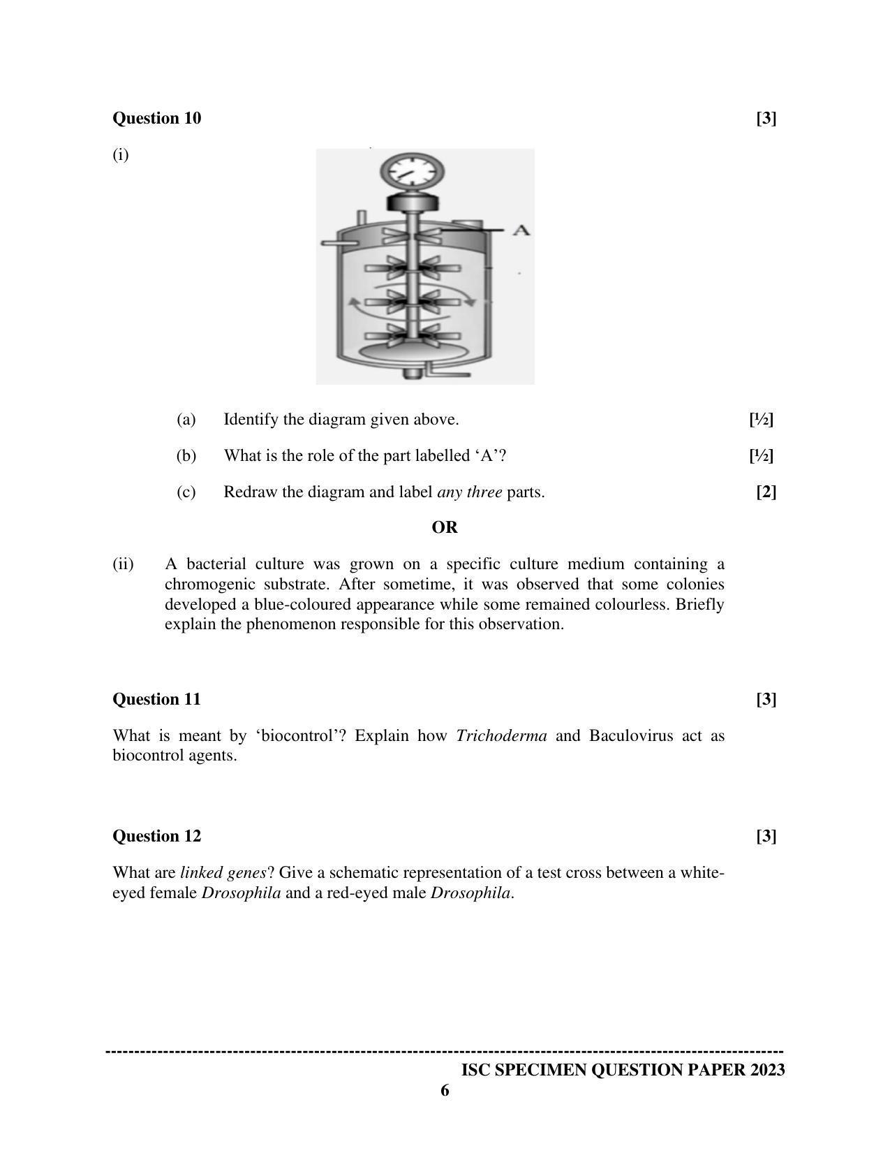 ISC Class 12 Biology Paper 1 Sample Paper 2023 - Page 6