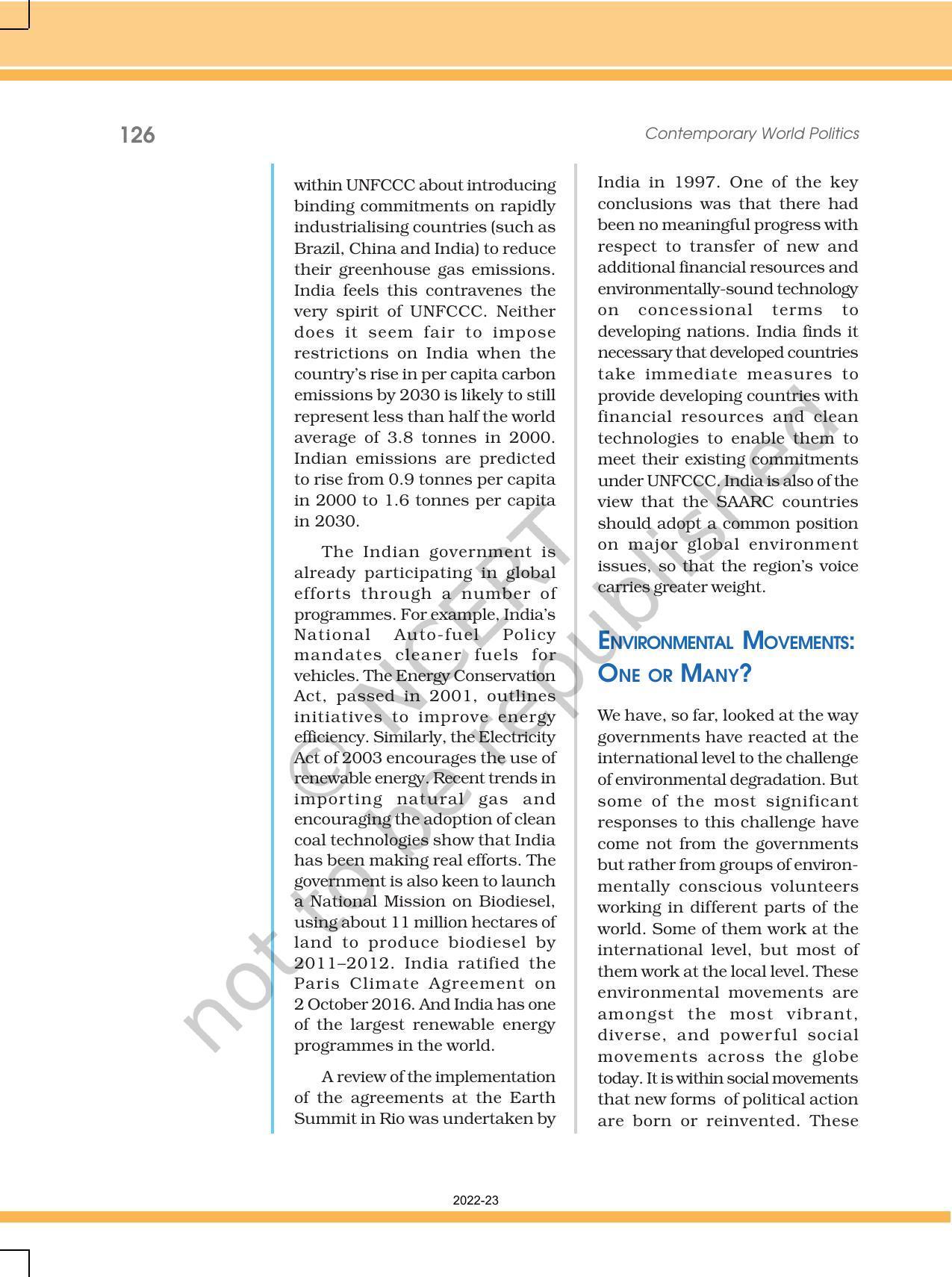 NCERT Book for Class 12 Political Science Chapter 8 Environment and Natural Resources - Page 10
