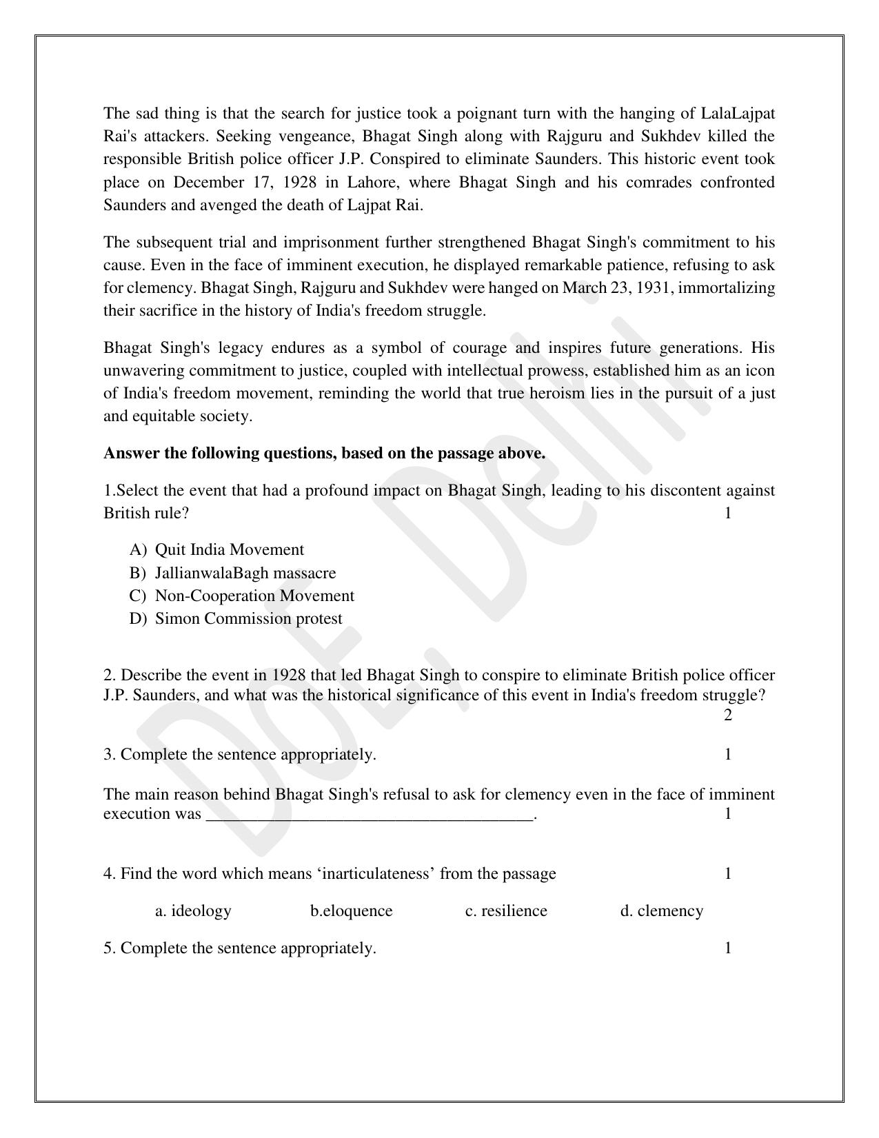 Edudel Class 9 English Practice Papers-2 (2023-24) - Page 2