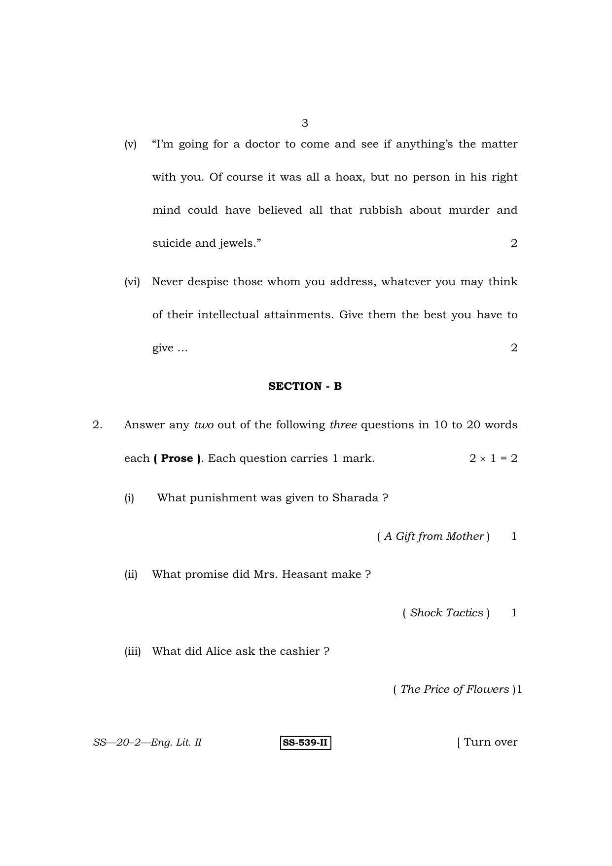 Class 12 2011 English Literature II RBSE Question Paper - Page 3
