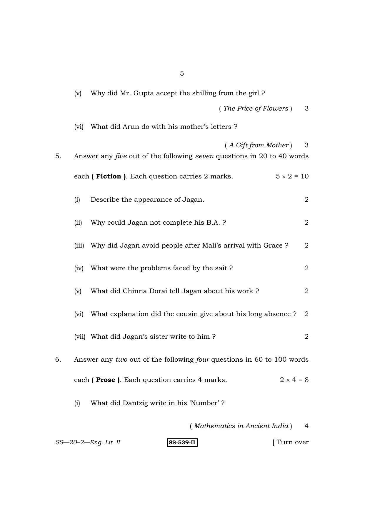 Class 12 2011 English Literature II RBSE Question Paper - Page 5