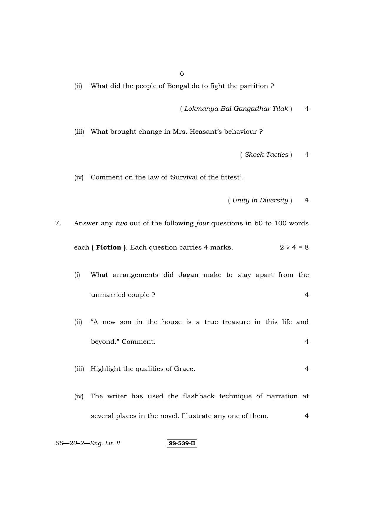 Class 12 2011 English Literature II RBSE Question Paper - Page 6