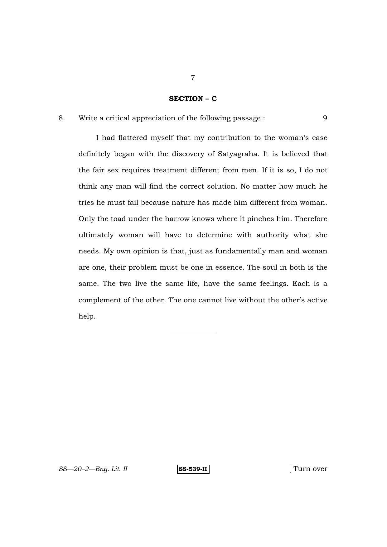 Class 12 2011 English Literature II RBSE Question Paper - Page 7