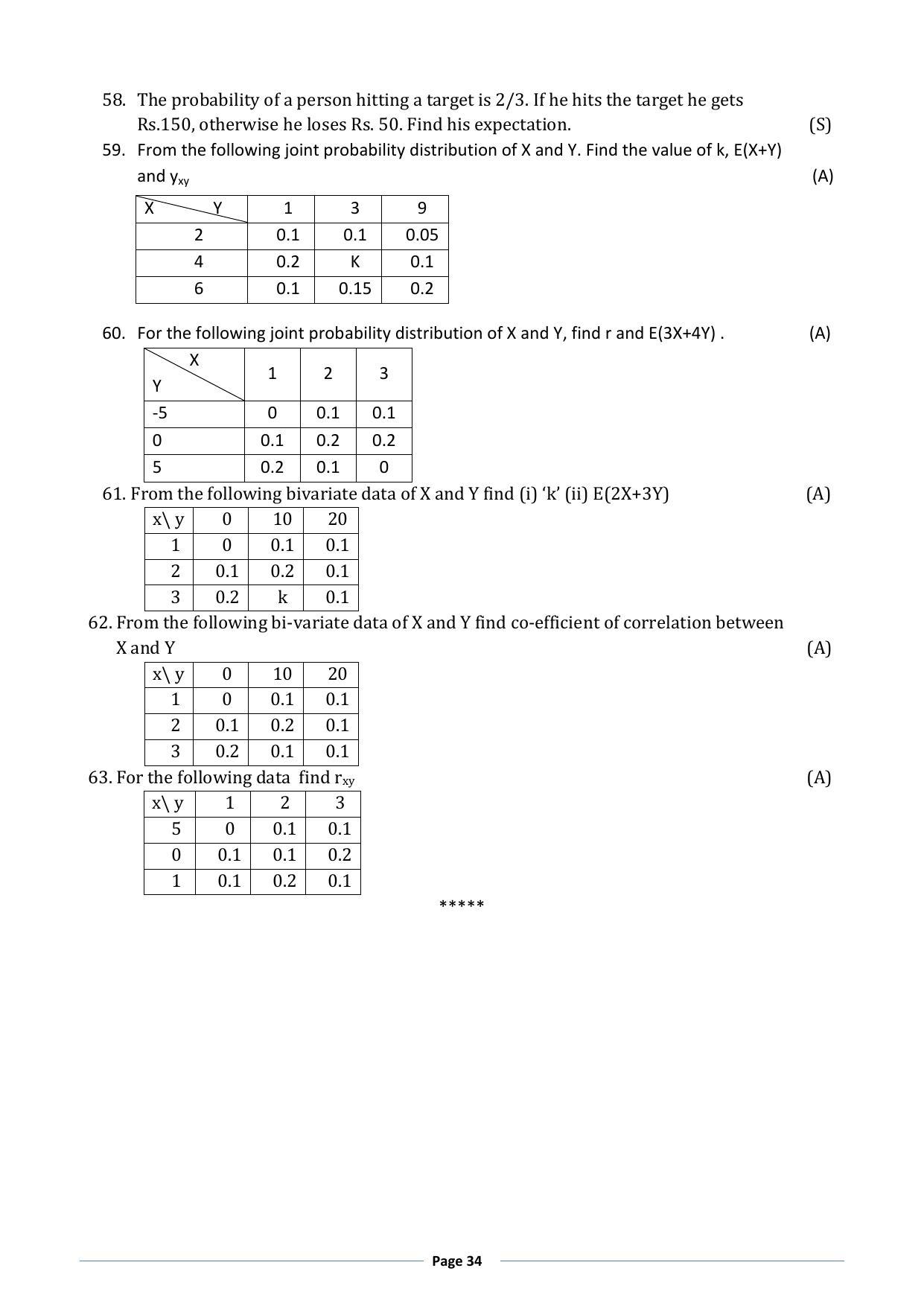 Karnataka 1st PUC Question Bank for Statistics - Page 34