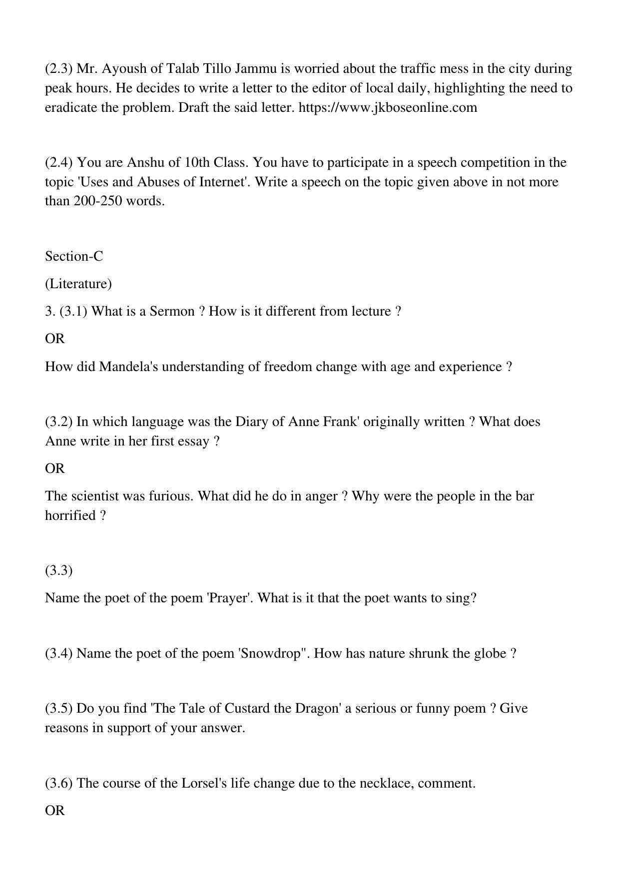 JKBOSE Class 12 English Question Papers 2017 (12500-Y) - Page 5