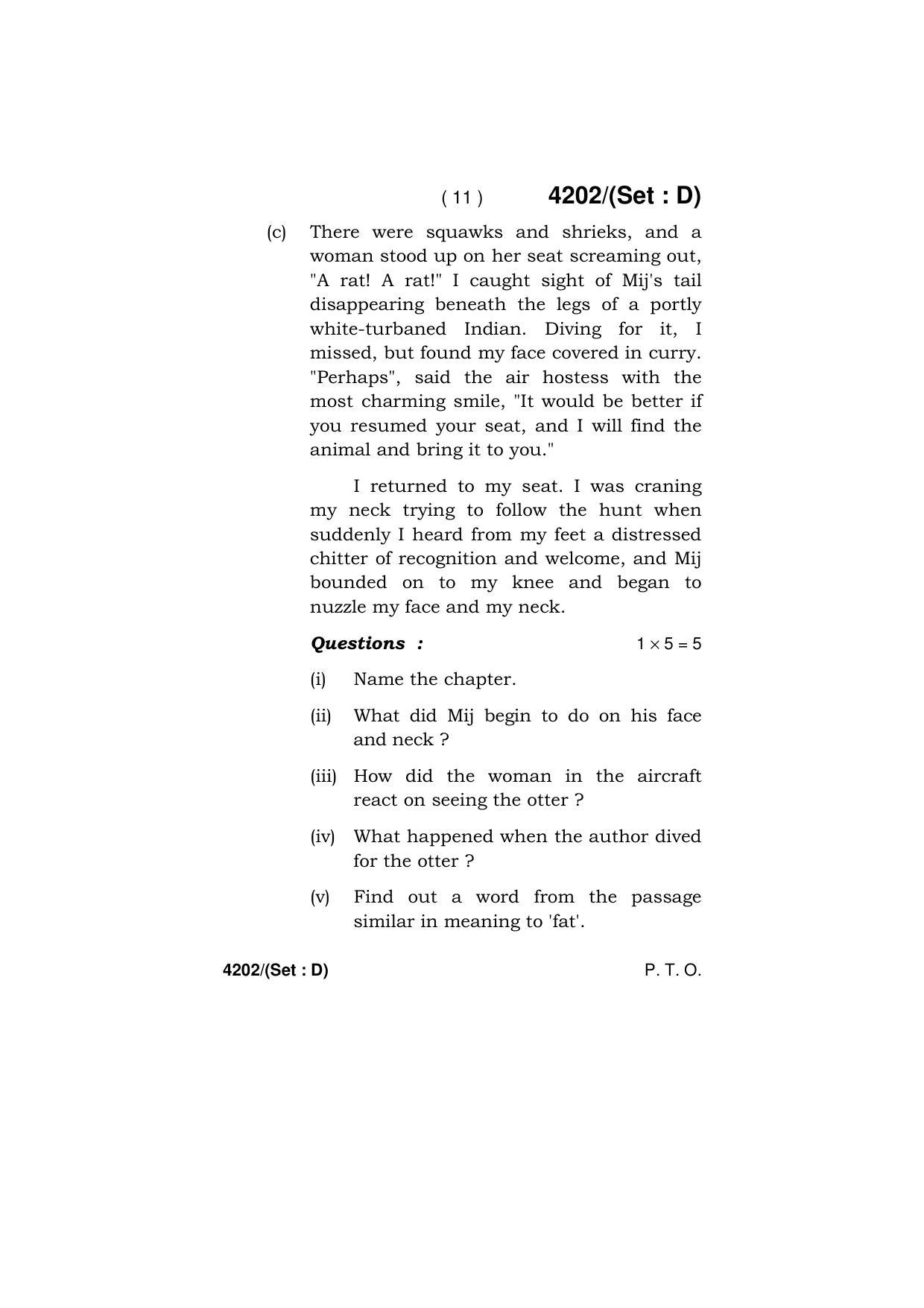 Haryana Board HBSE Class 10 English (All Set) 2019 Question Paper - Page 59
